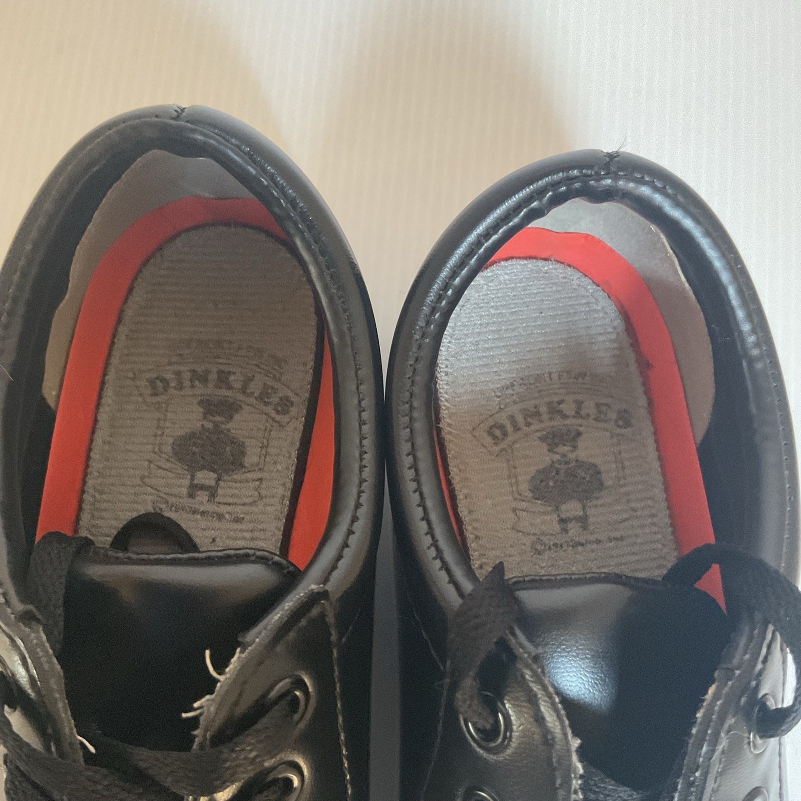 Dinkles Kids Black Dress Shoes Oxford Uniform School Shoes Size 3.5 Youth
