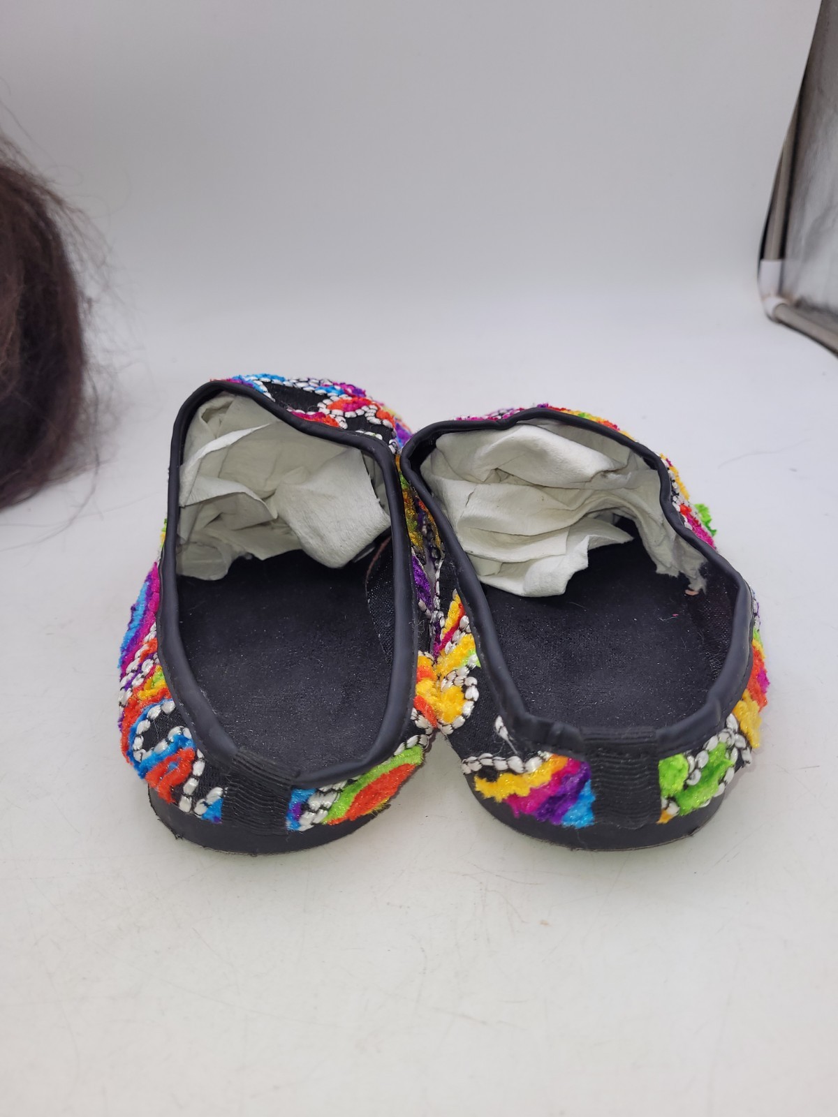 Boho Embroidered Floral Platform Slip On Shoes EU 42 US Women 11-11.5