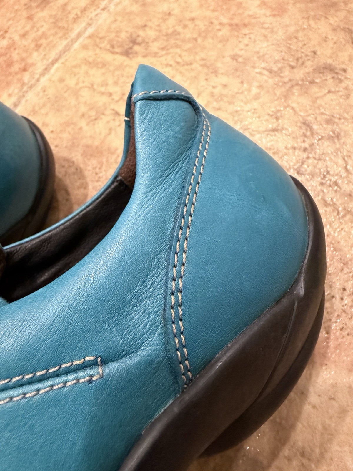 Wolky Rosa Leather Shoes Comfort Oxfords Peacock Teal blue Women Sz 42 11 EUC