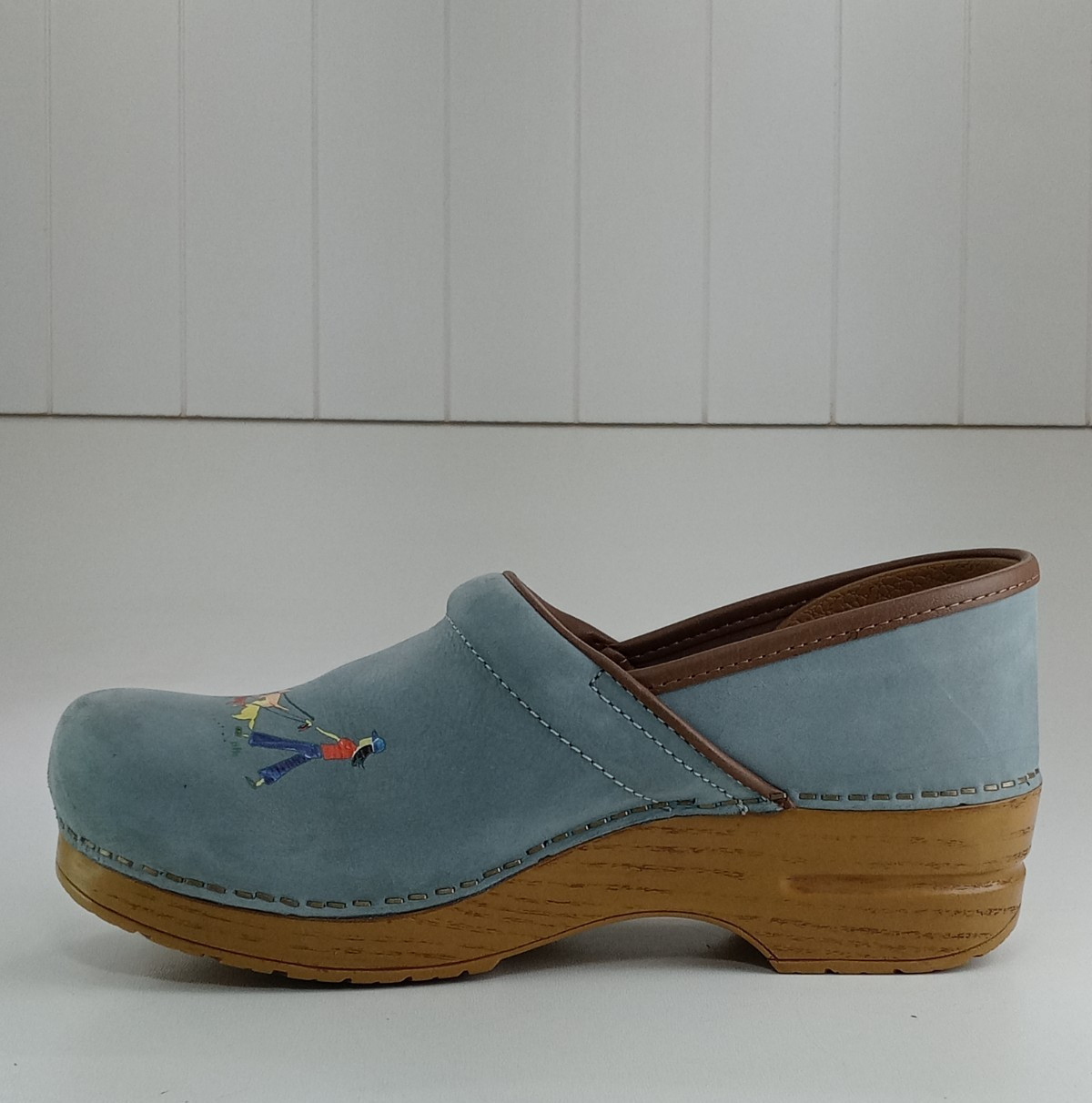 Dansko Twin Pro Dog Walkers Milled Nubuck Women’s Clogs Blue/Brown Sz 40/9-9.5