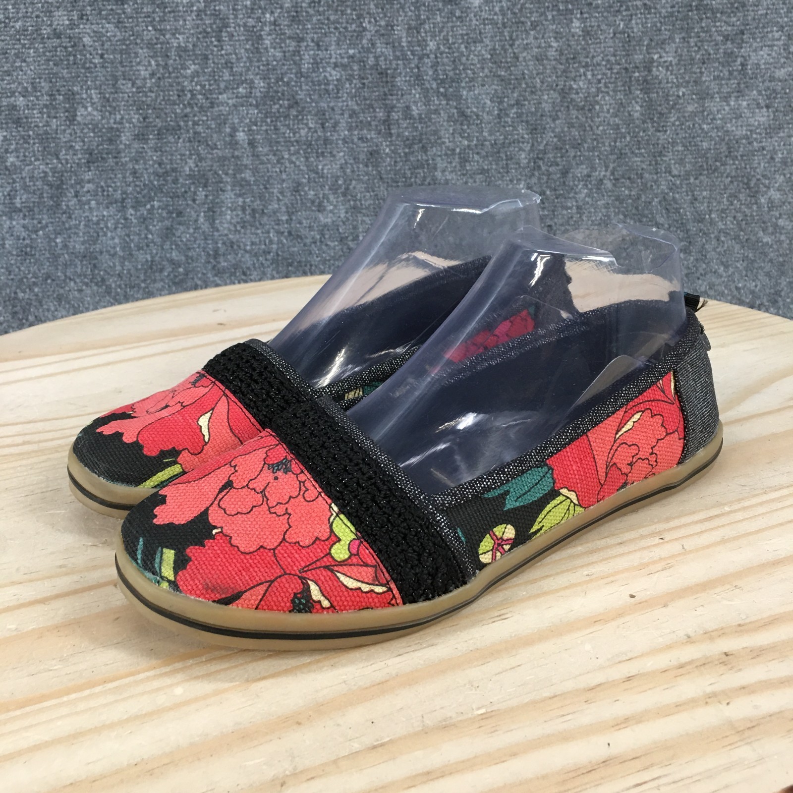 Sak Roots Shoes Womens 7 Casual Slip On Floral Loafer Flats Black Multicolor