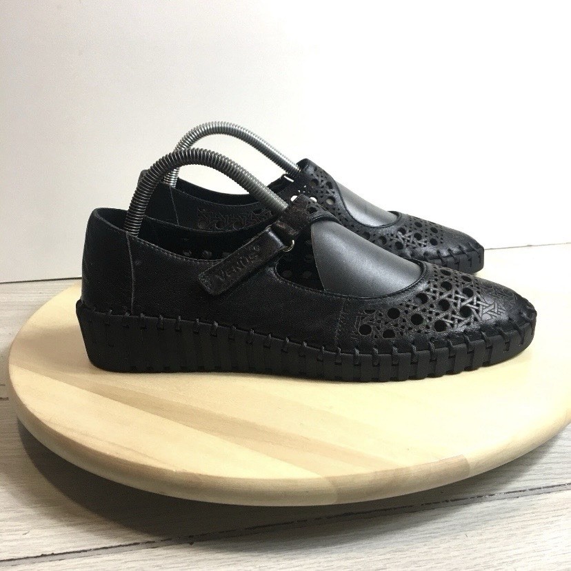 Venus Womens EU 40 Black Mary Jane Strap Shoes 9.5
