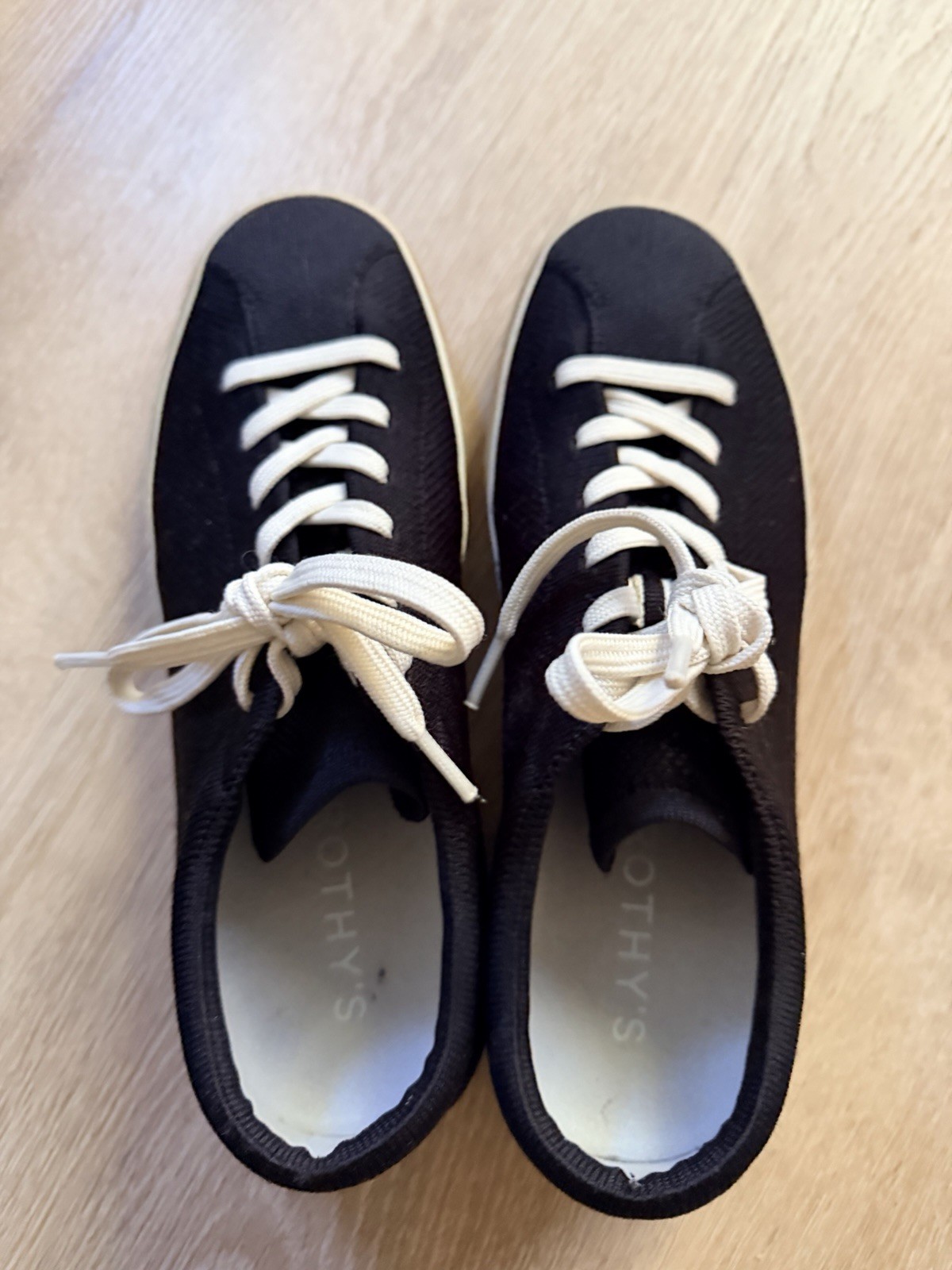 Rothy’s Women’s Sz 9.5 Black Knit The Lace Up Sneaker Sustainable Comfort Trendy
