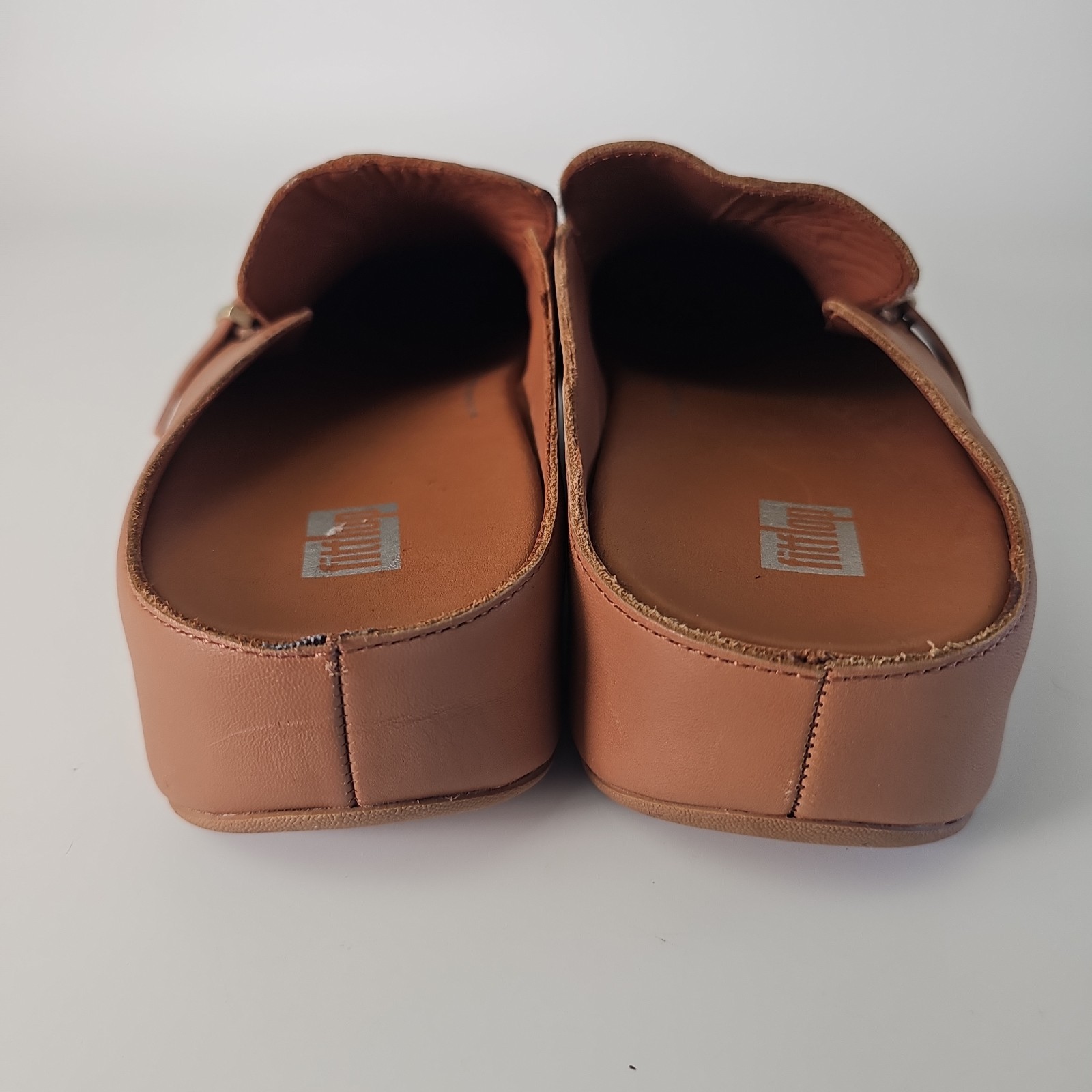 FitFlop Shuv Leather Buckle Clog Shoe Women EU 38 US 7 Wedge Slide Slip On Mule