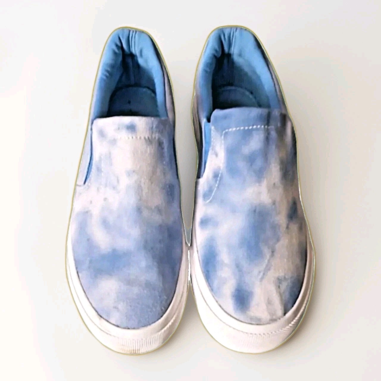 Jenn Ardor Beach Casual Blue White Tie-Dye Canvas Low Top Slip On Shoes Sz 7.5 B