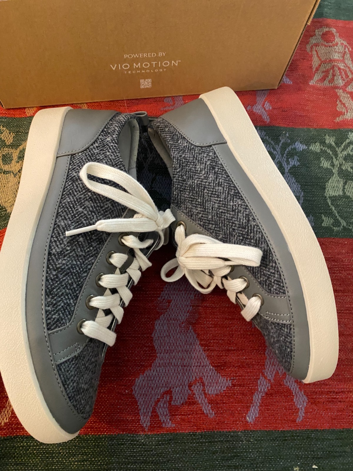 Vionic Winny Womens Shoes Sz 8.0 Running Slate Grey Multi Woven Lace Up Sneakers