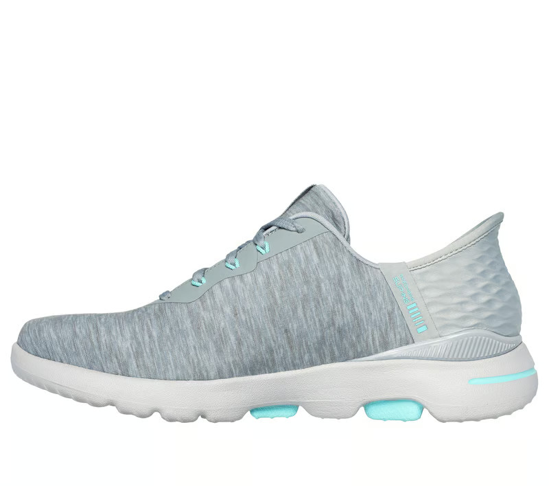 NEW WOMENS SKECHERS SLIP INS GO GOLF WALK 5 SLIP INS Gray Aqua MESH Shoes