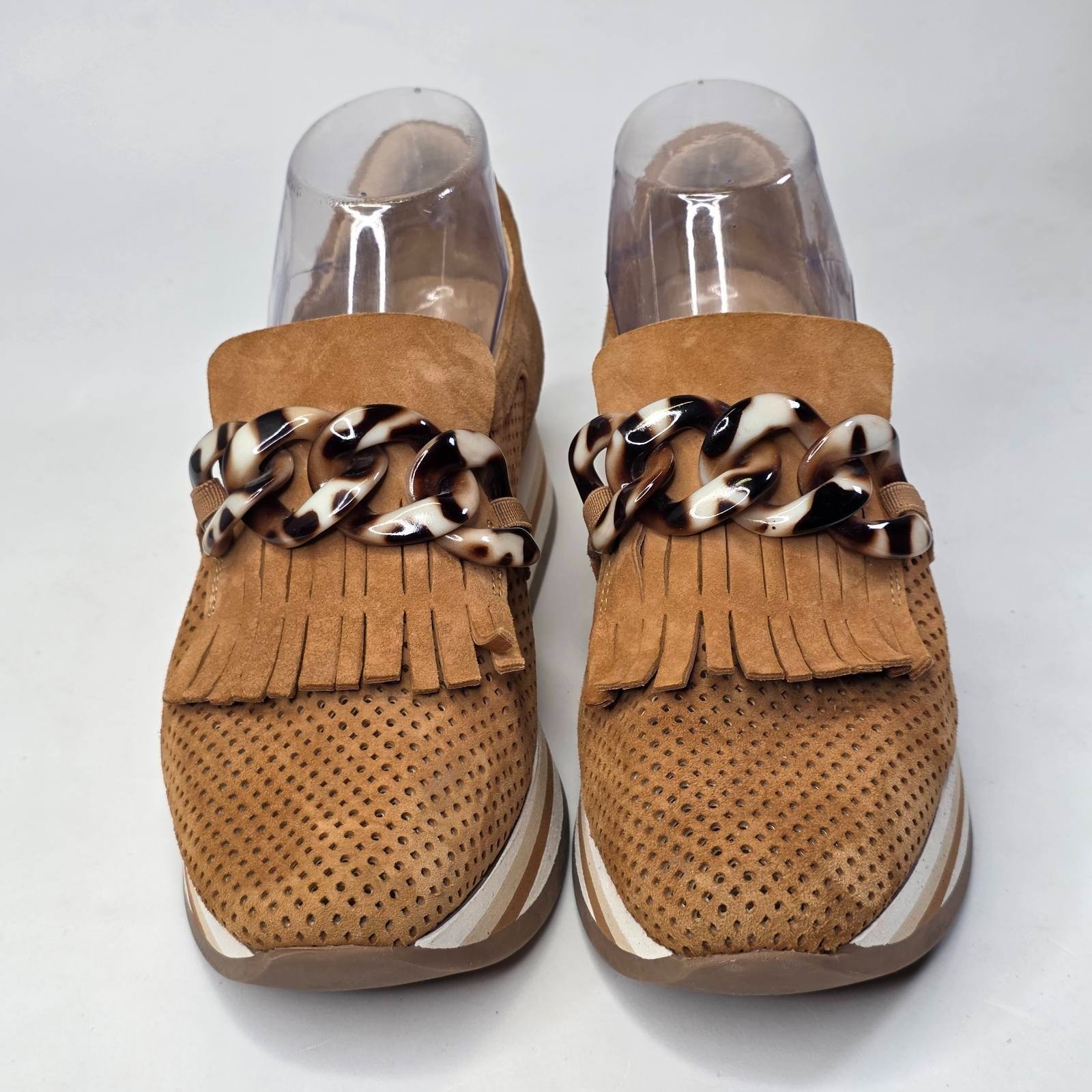 Softwaves Cadie Shoes Women’s 7.5 EU 38 Tan Suede Arch Support Platform Sneakers