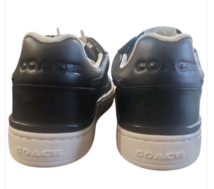 COACH Women’s Clip Court Low Top Sneaker Signature Coated Canvas Black Size 8.5B