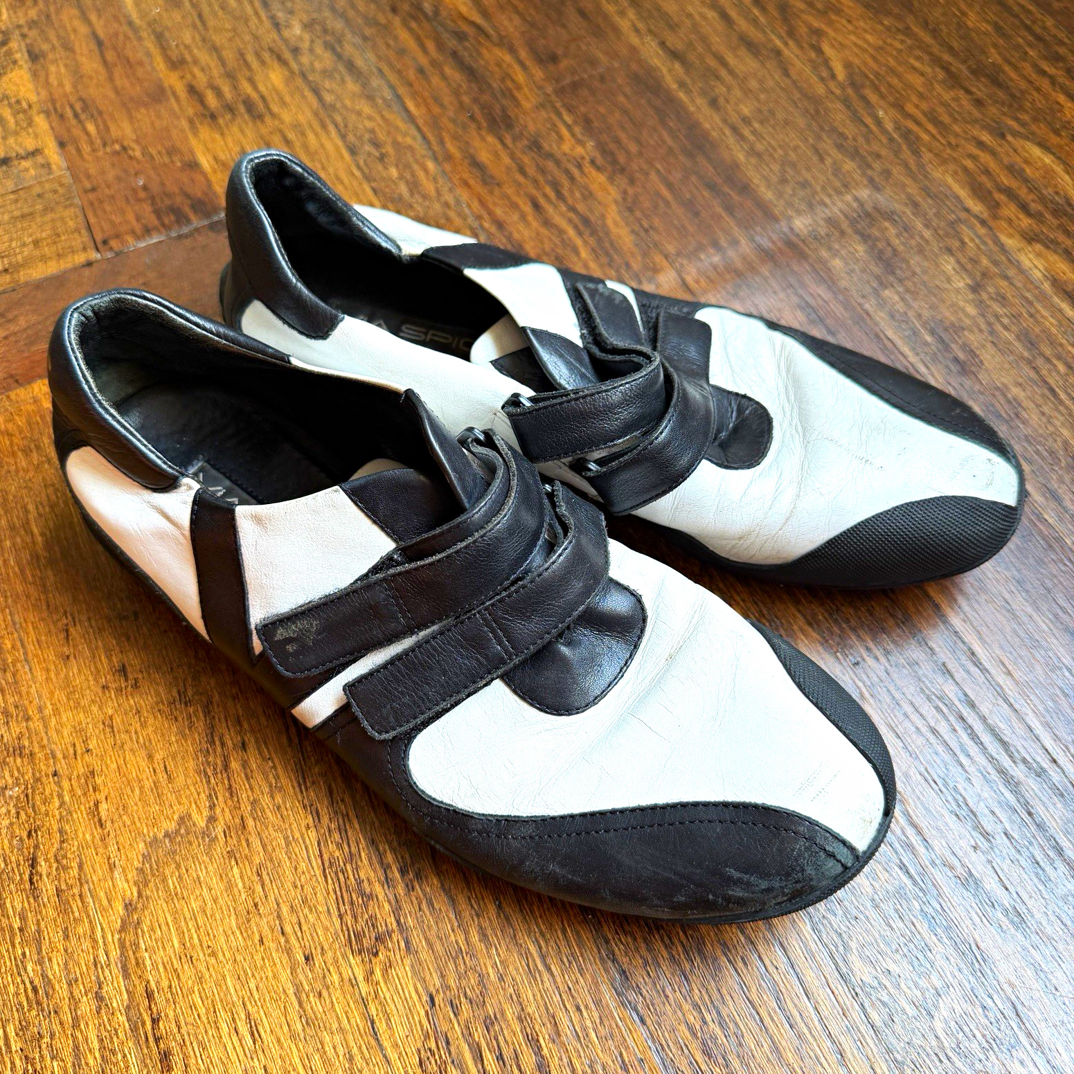 Via Spiga Zobel Leather Colorblock Hook & Loop Strap Sneakers 7.5