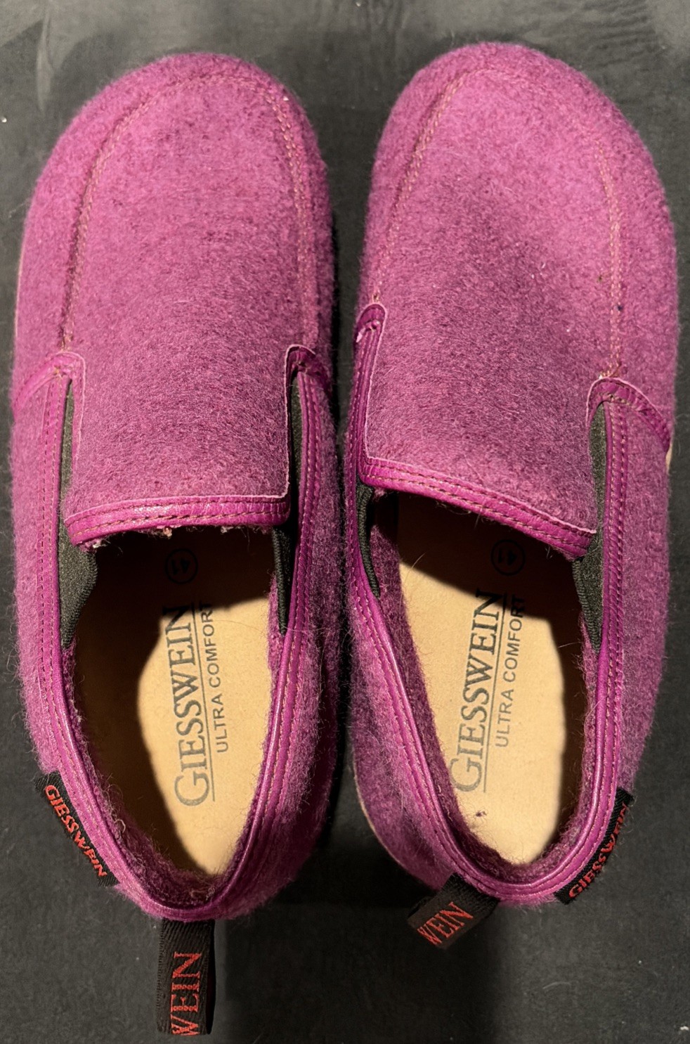 Giesswein Purple Innsbruck Wool Slippers/Loafers Sz 41 – Maximalist ~ Kidcore