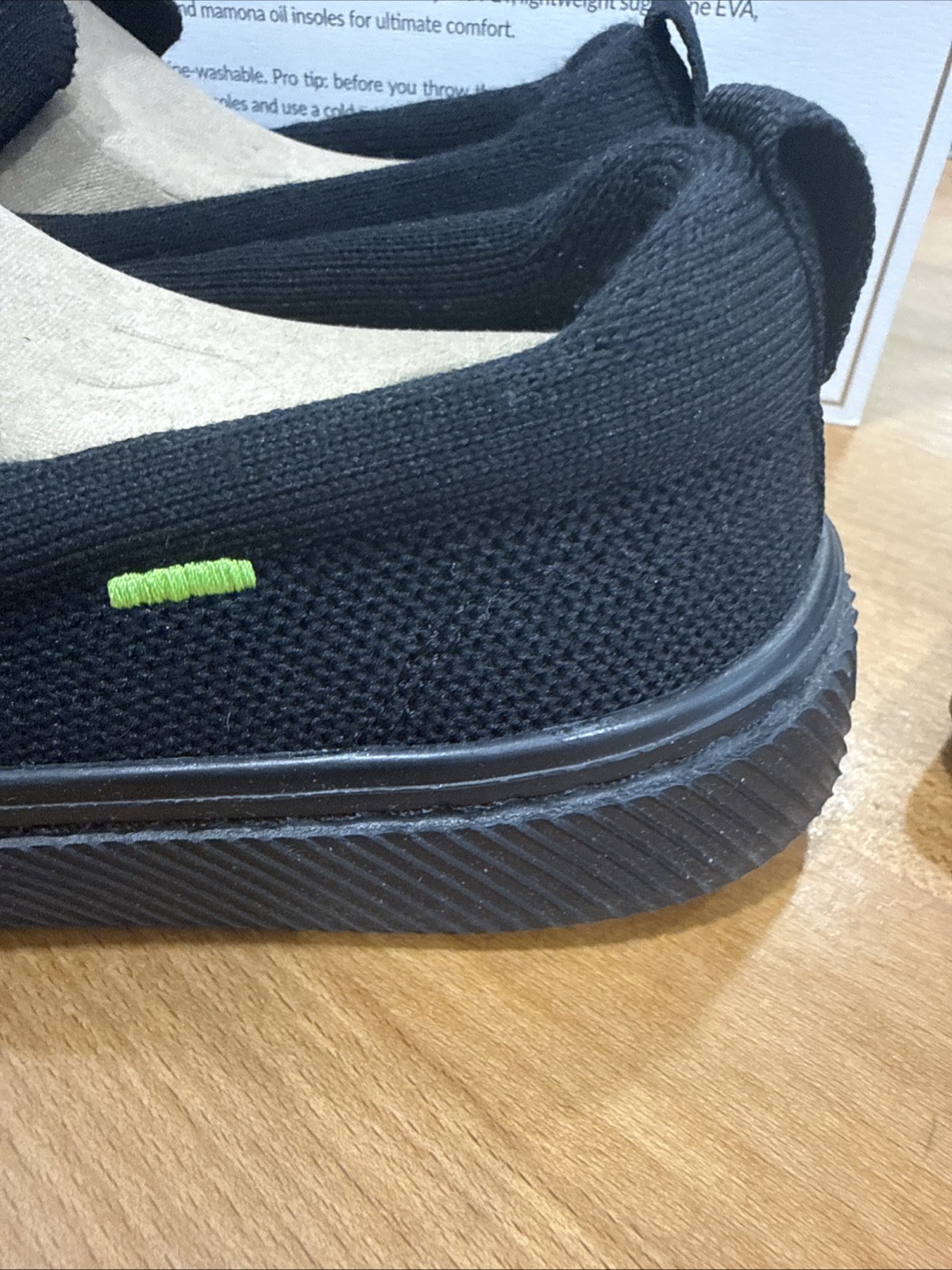 Cariuma Slip On Sneakers IBI Women’s US 7 UK 4.5 Black Knit Sustainable Comfort