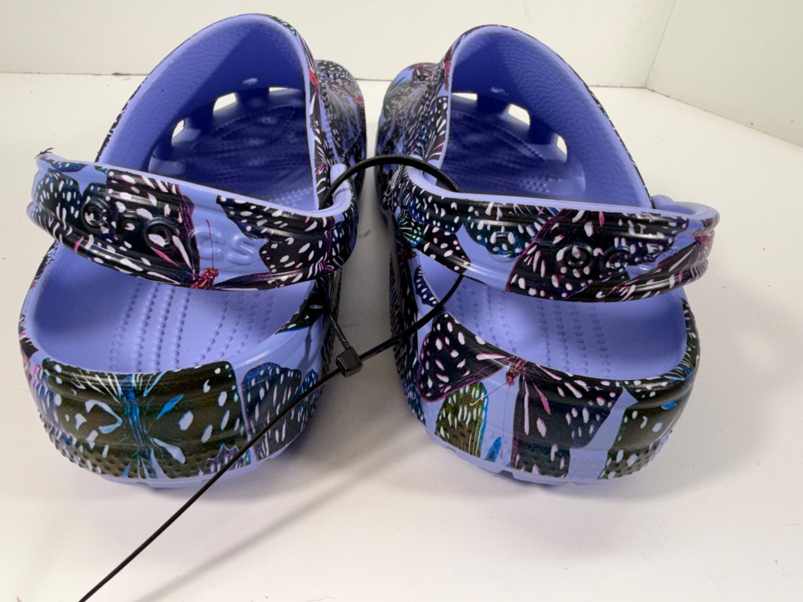 Crocs Classic Butterfly Clogs Womens 11 Moon Jelly Multi Slip-On Comfort NWOT
