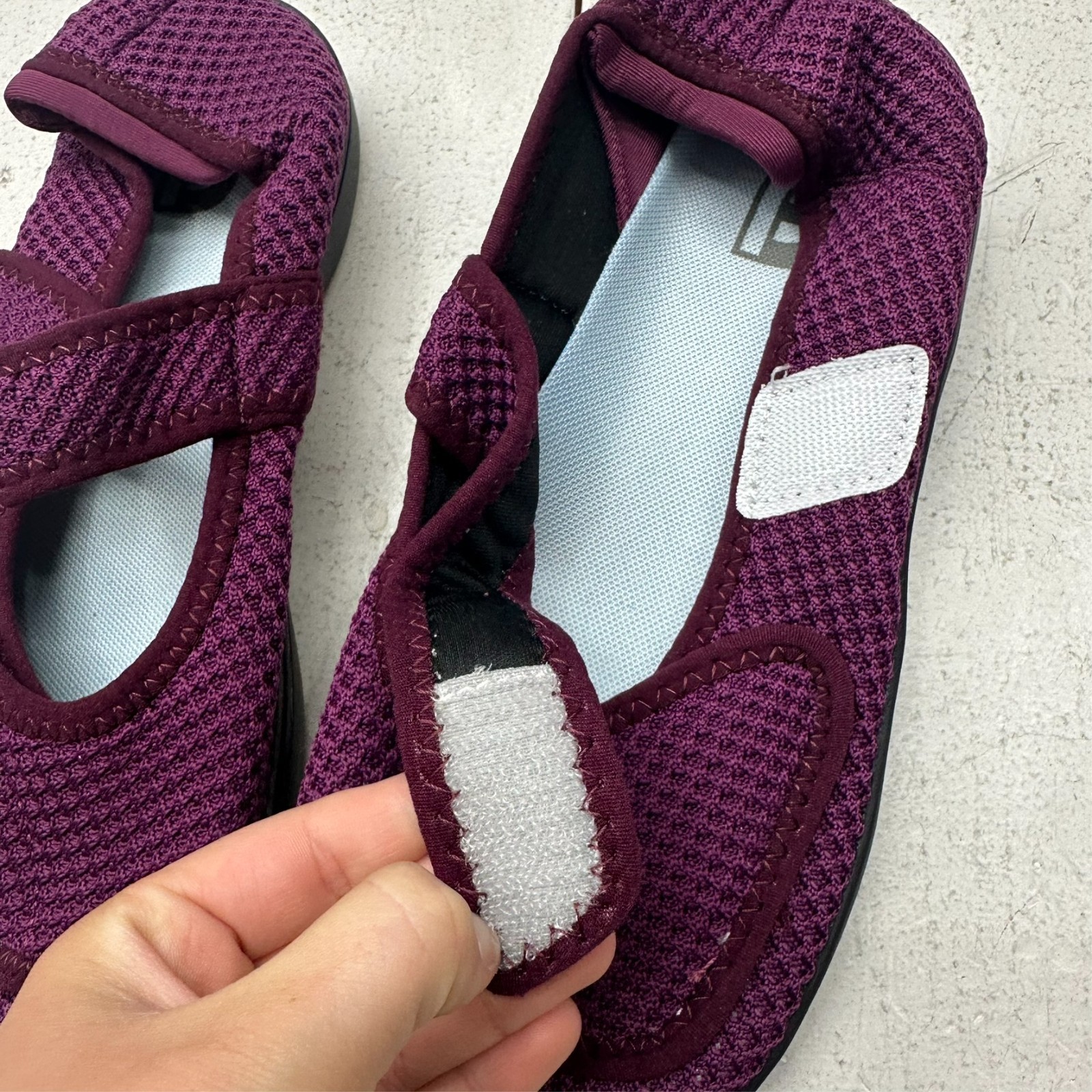 Join Free Dark Purple Slip On Adjustable Breathable Walking Shoes Women’s Size 9