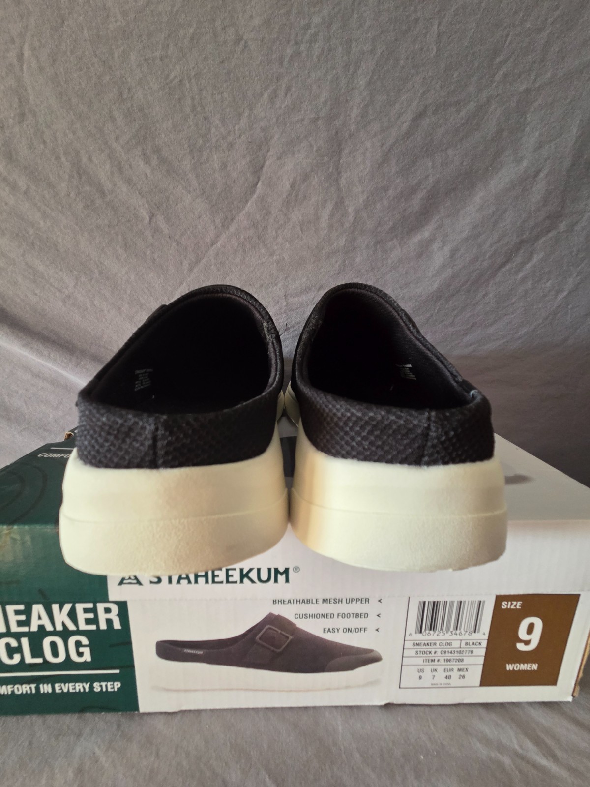 STAHEEKUM Women’s Comfort Sneaker Clog Sie 9 Black with box Slip On Cushioned