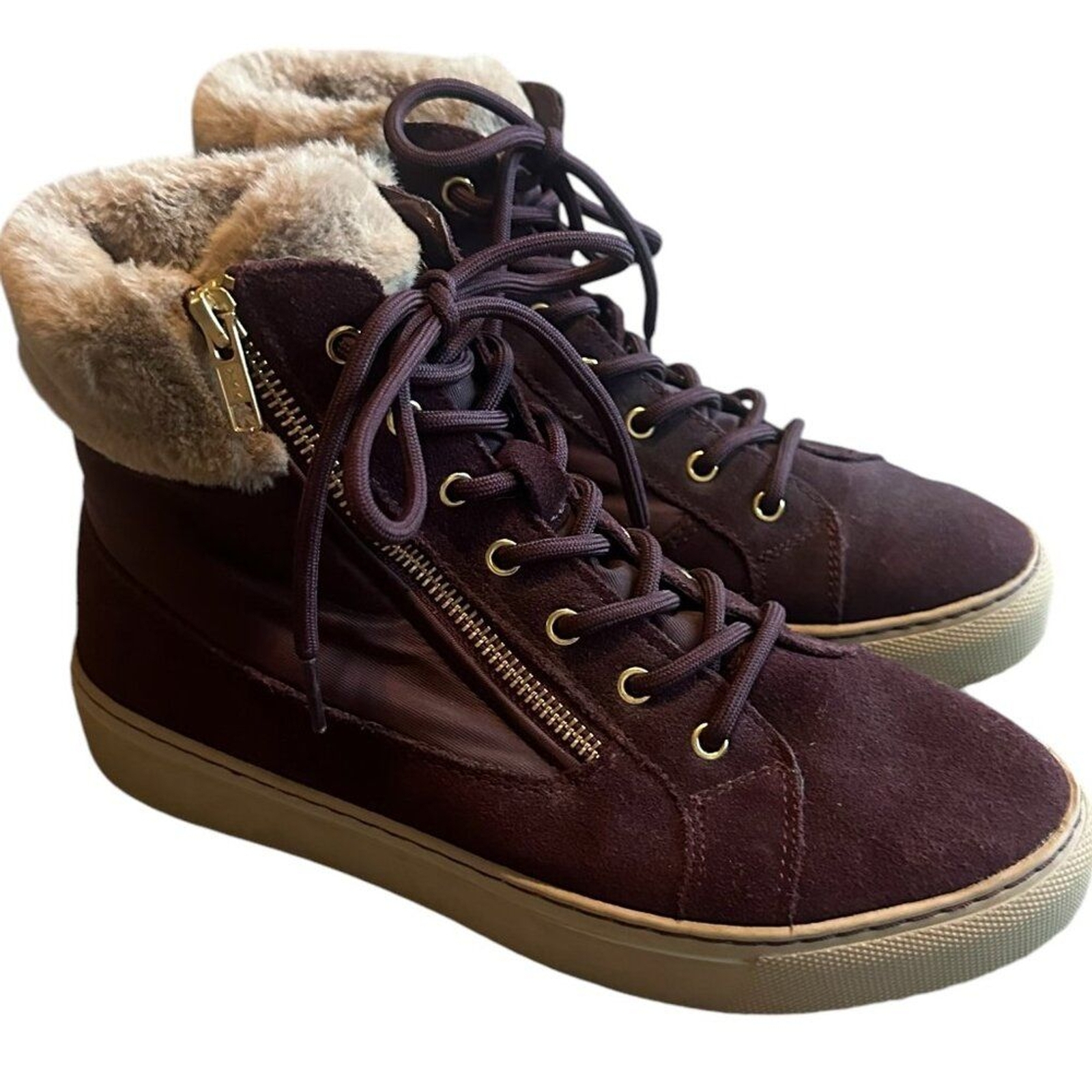 Cougar Dublin Water Proof Lace Up High Top Shoes Ankle Boots Fur Size 7 Women’s