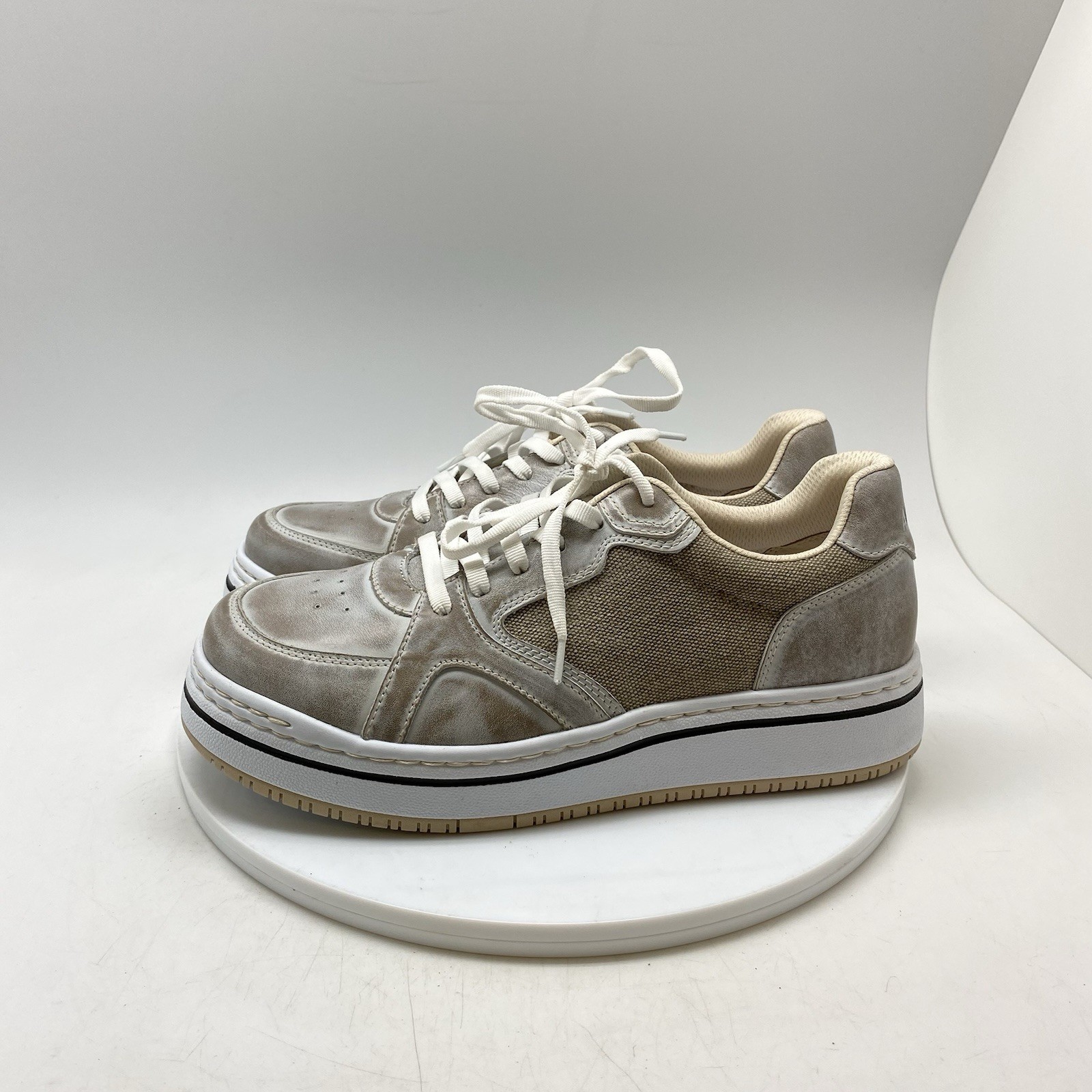 Alegria Sneakers Womens 39 EU 8-8.5 US Alyster Beige Casual Leather Lace Shoes