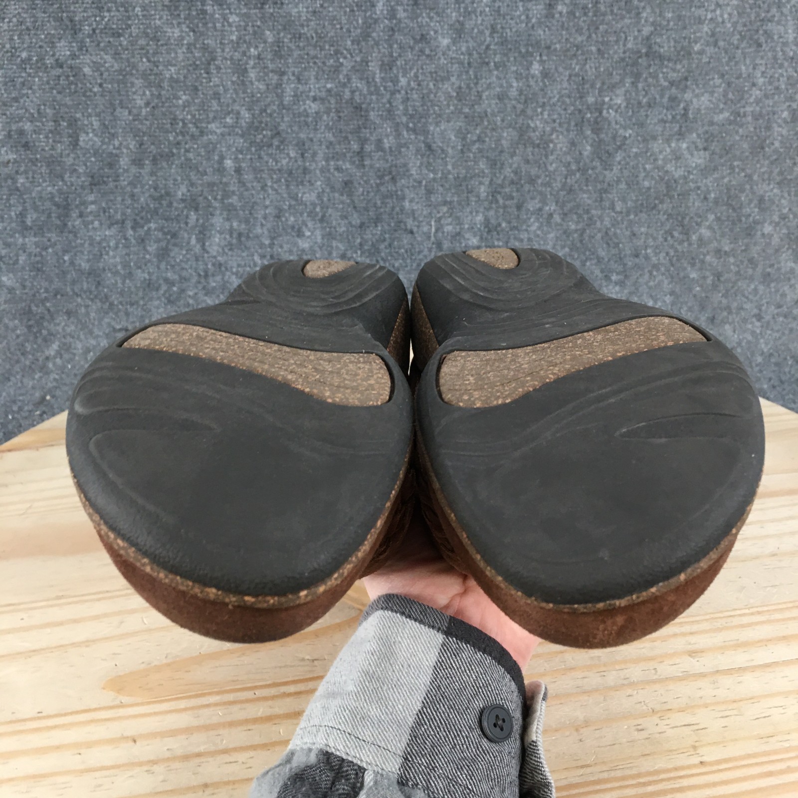 Aetrex Libby Shoes Womens 9-9.5 Casual Slip On Comfort Mule Clogs Brown Leather