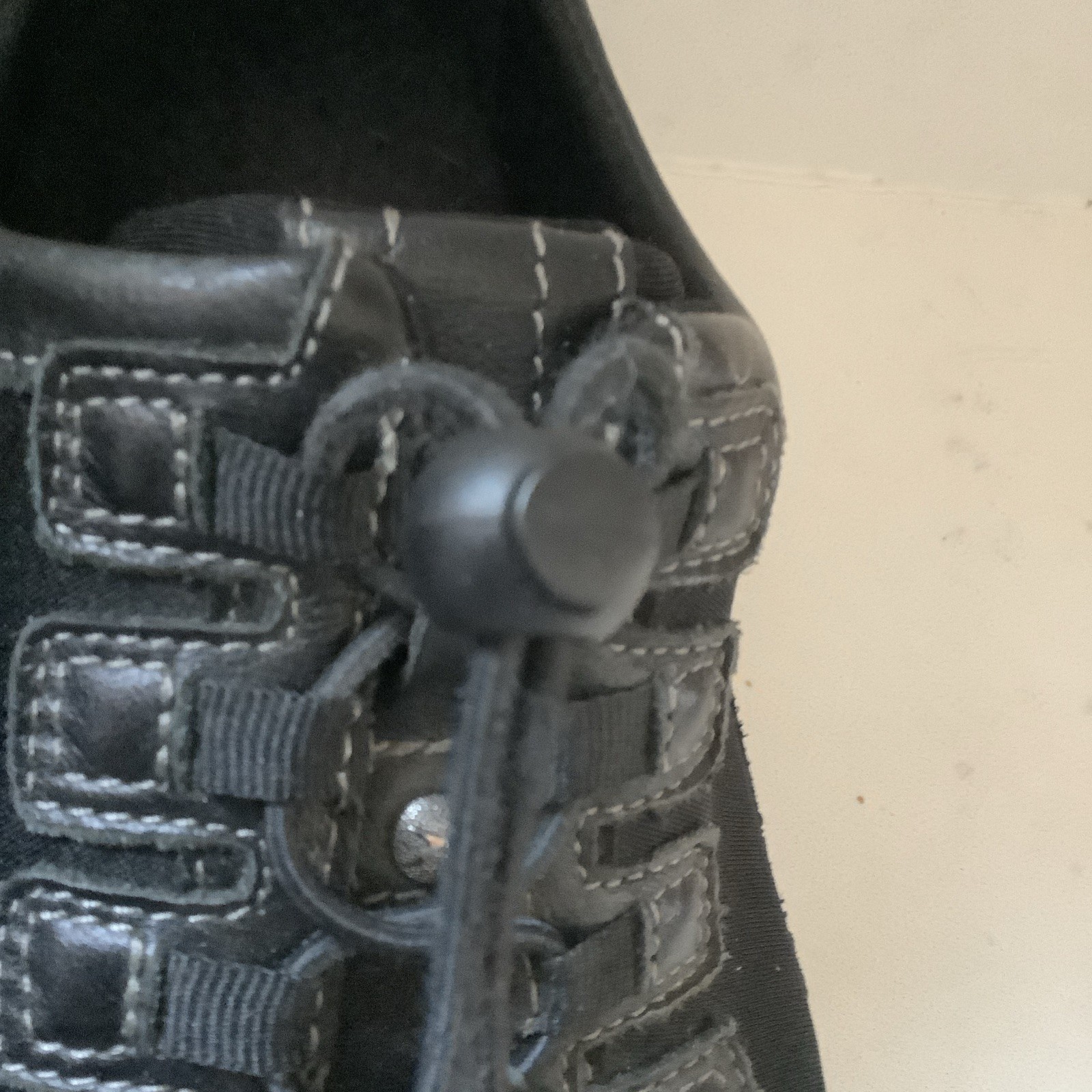 Aetrex – Crystal Black Leather Bungee Women Oxford – Blackberry Sz 7.5 Wide EUC!