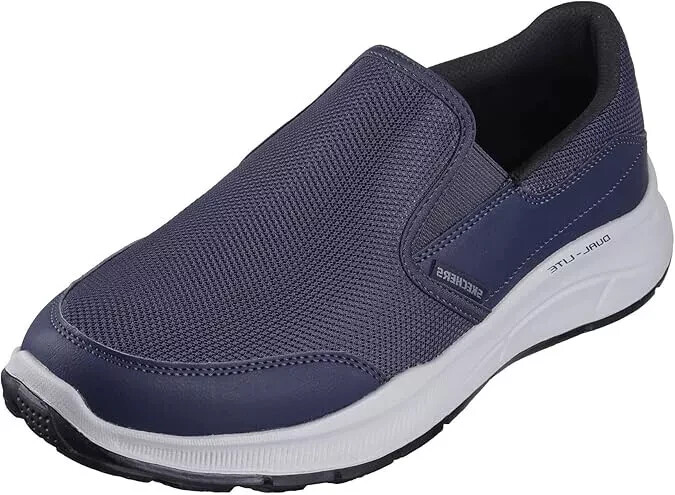 Men’s Skechers Shoes Navy Mesh Sport Air Cooled Memory Foam Slip On vegan 232515
