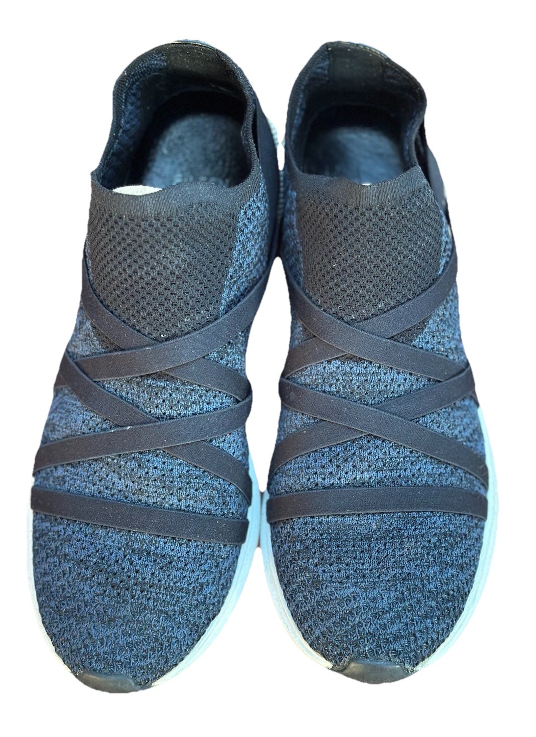 EILEEN FISHER Sustainable Mesh Knit Strappy Sneakers Navy & Black Size 9