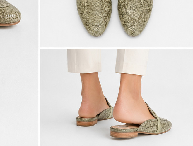 Journee Collection Womens Mules Size 10 Snake Print Reneye Almond Toe Slip-On