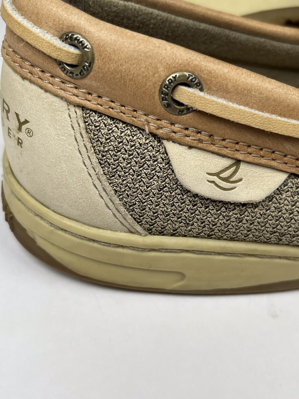 Sperry Top Sider Womens Boat Sole Shoes Linen Oat 9102047 Size 8 G-15 61428