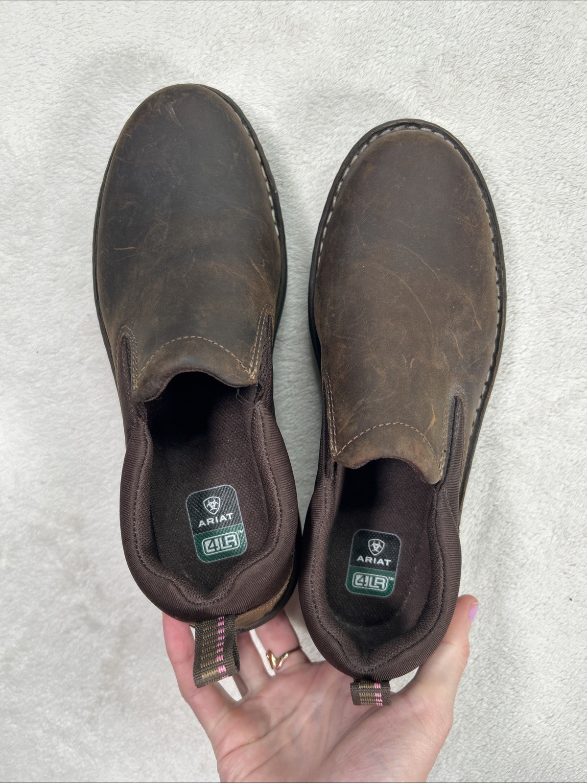 Ariat Traverse Distressed Brown Slip On Casual Western Work Shoes Women’s Sz 8 B