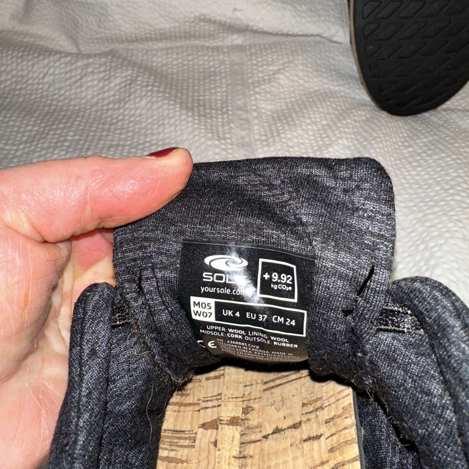 Sole Jasper Chukka Black Merino Wool, Cork Sole M5, W 7