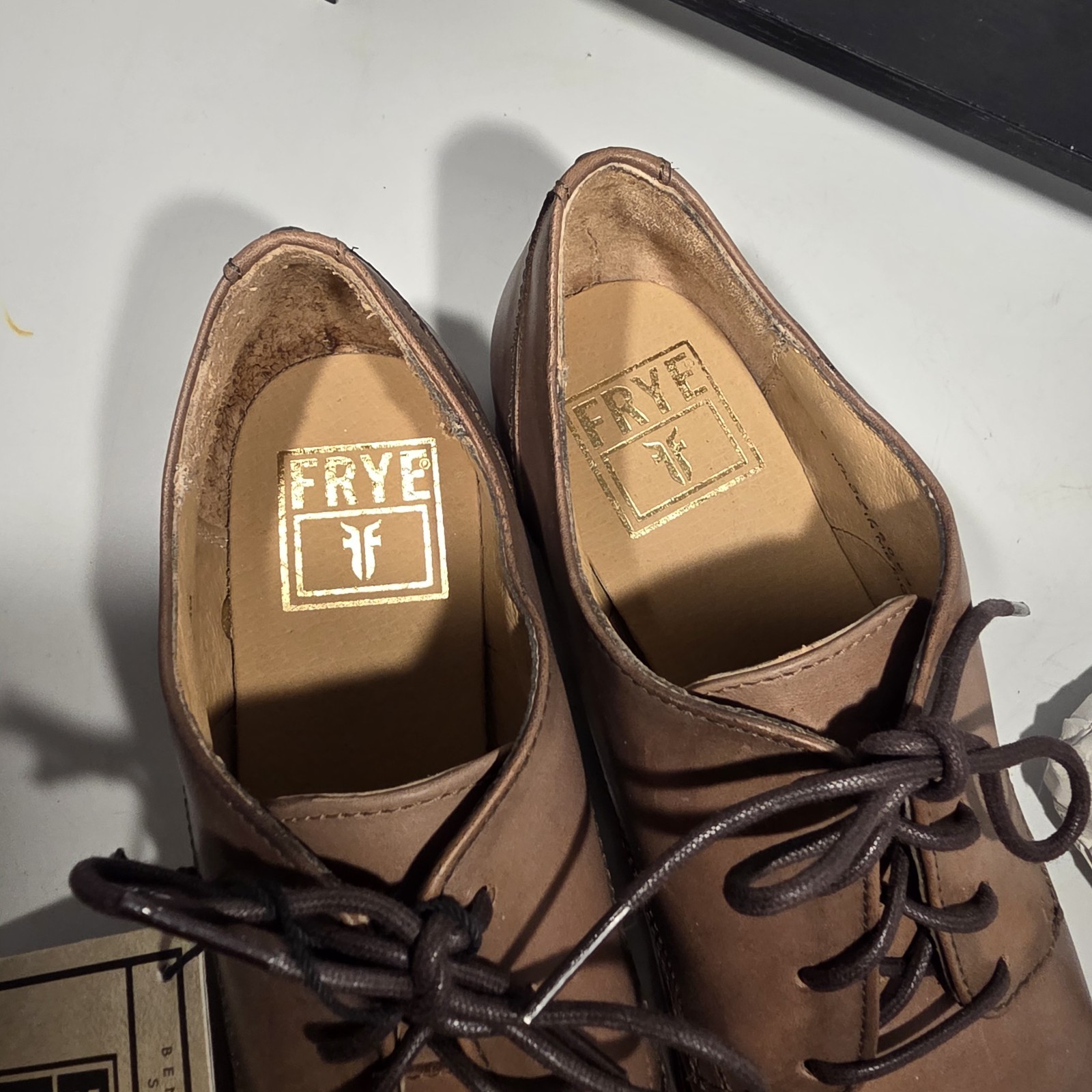Frye Melissa Leather Plain Toe Oxfords Brown Lace Up Derby Shoes Women’s 8 B