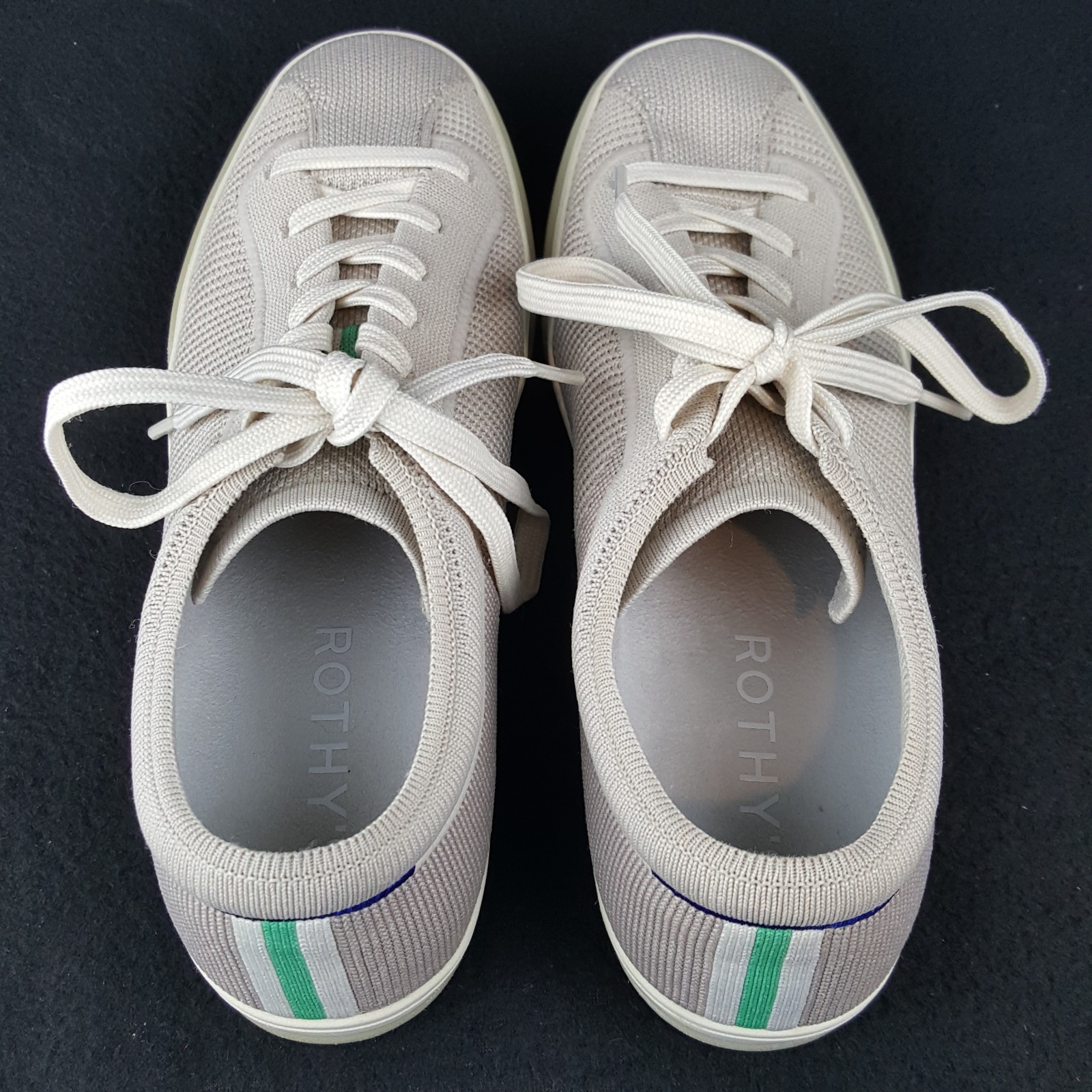 Rothys Womens The Lace Up Sneaker Size 9 in Blonde Cream and Beige