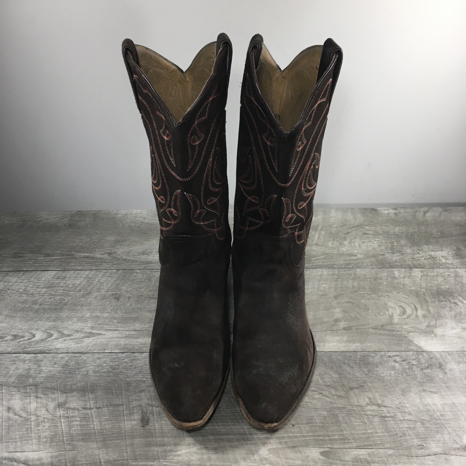 Women’sFrye #76876 Billy Short Stitch Cowboy Western Brown Suede Boots Size 10