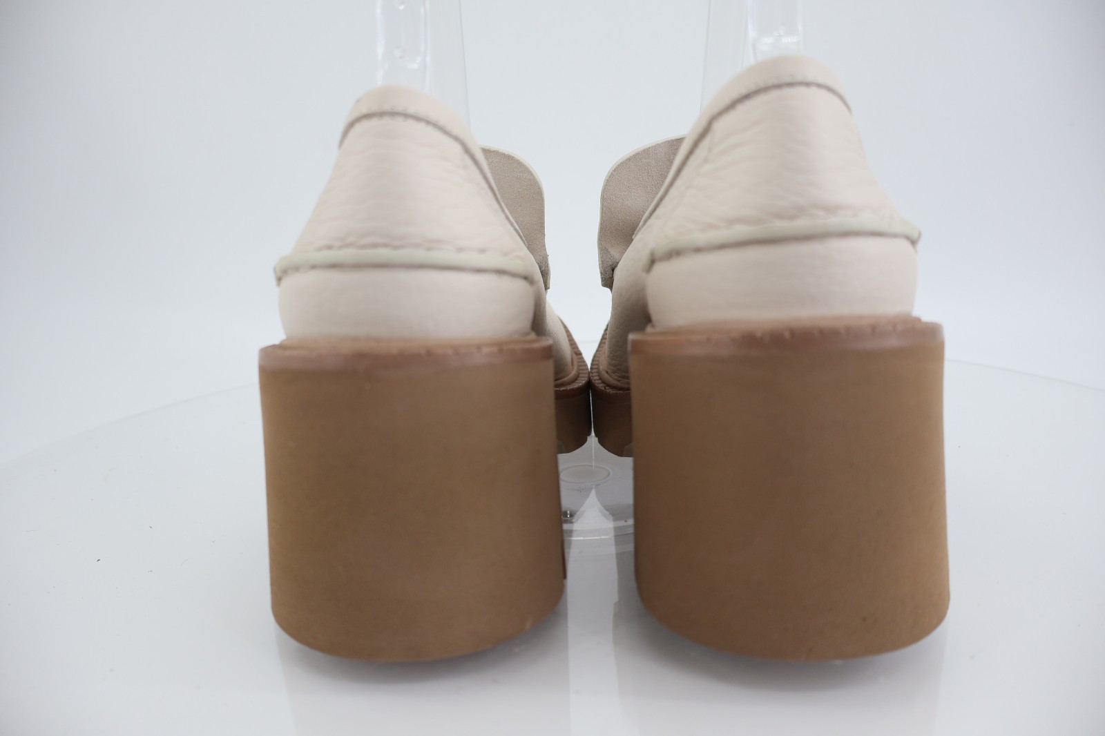 Pedro Garcia Zavanna Women 41 Cream Leather Loafer Platform Lug Sole Heels
