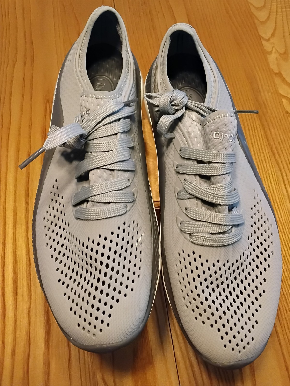 Women’s Crocs Literide 360 Pacer Sneakers Size 11 Rubber Mesh Lace Up 206705 Gra