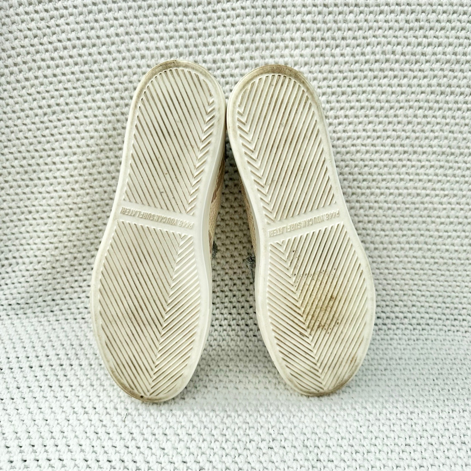 P448 Beige Snake Print Thea Low To Platform Lace Up Sneaker Glitter Heel 40 Wmn