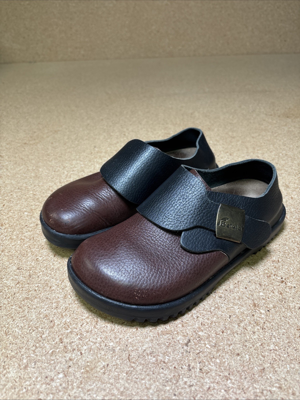 Birkenstock Betula Black Brown Mule Slip On Clog Buckle Leather Women’s US 5