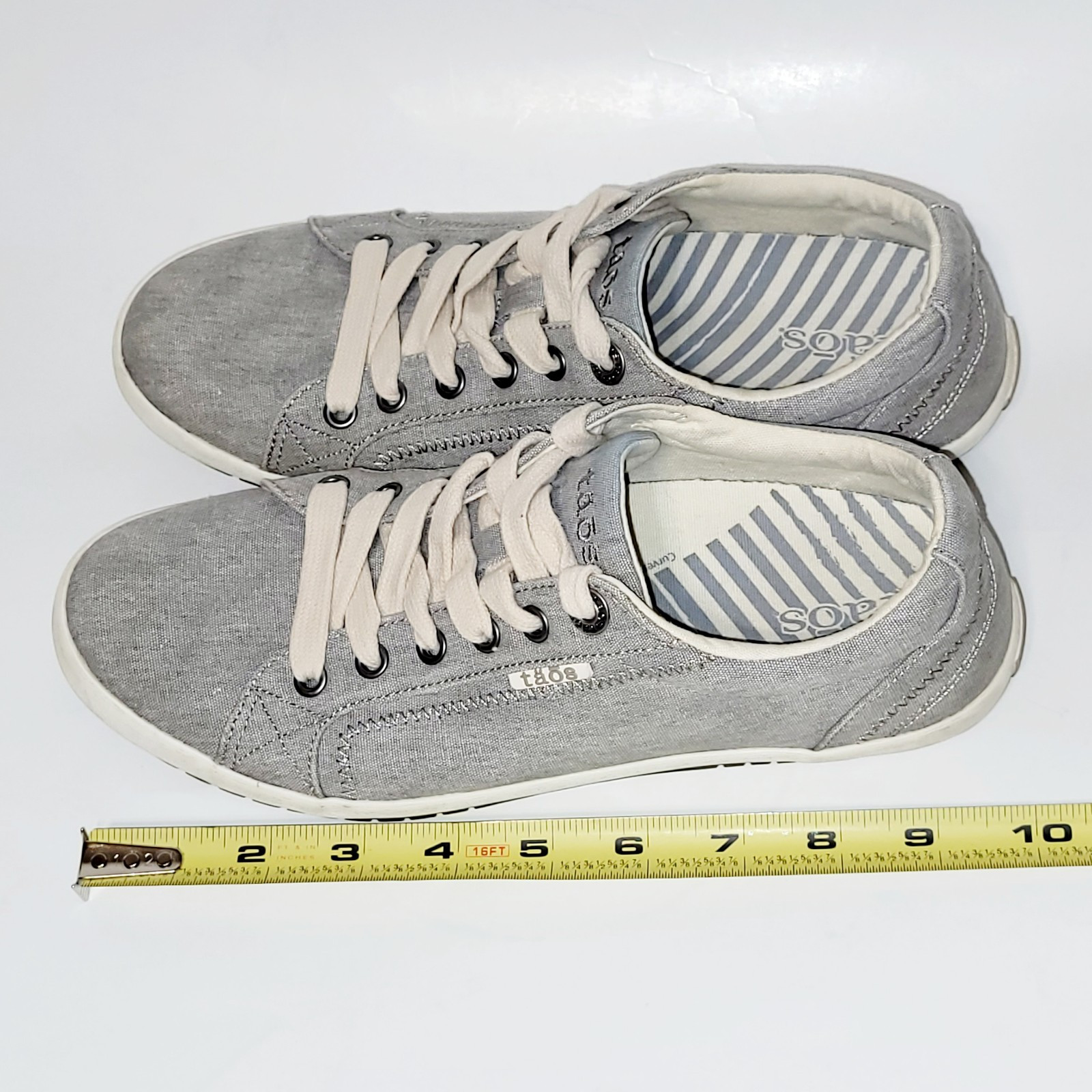 Taos Star STA12844 Gray Wash Canvas Casual Lace Up Sneaker Shoes Wms 9US 40-41EU