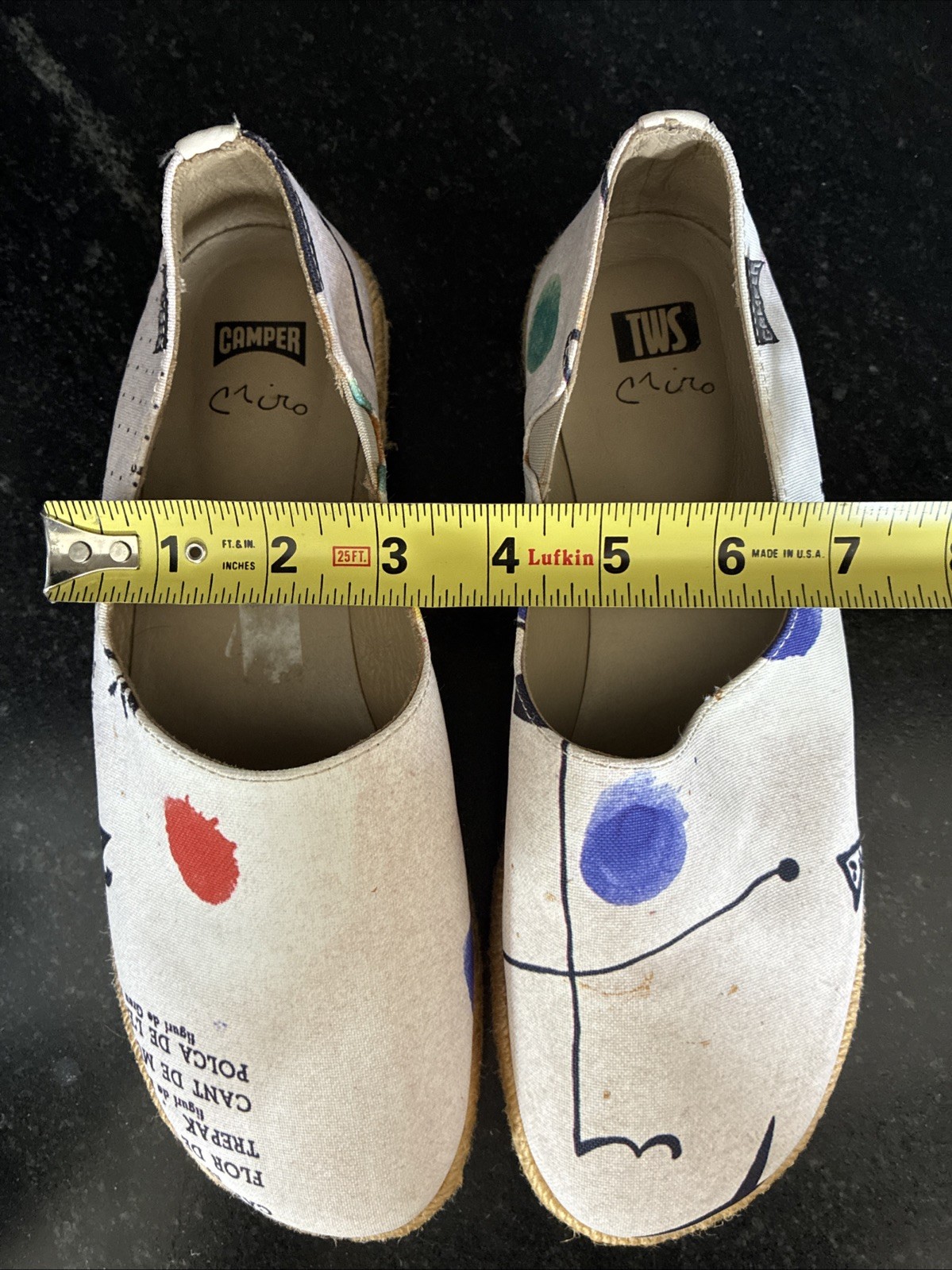 Camper Criro Abstract Espadrilles Slip Ons Womens EU 40 US 9/9.5 Run Small 8/8.5