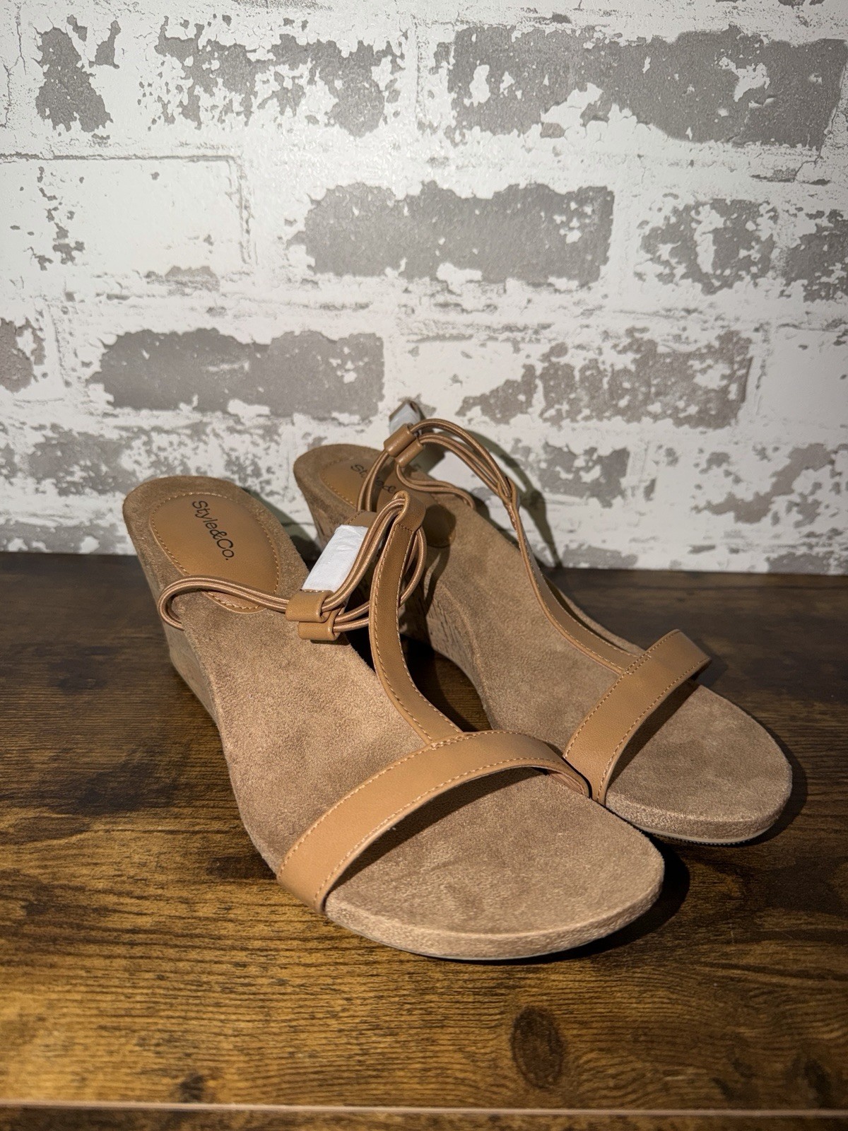 NEW! Style & Co Mulan Wedge Sandals Shoes – Cork Textured – Size 10M