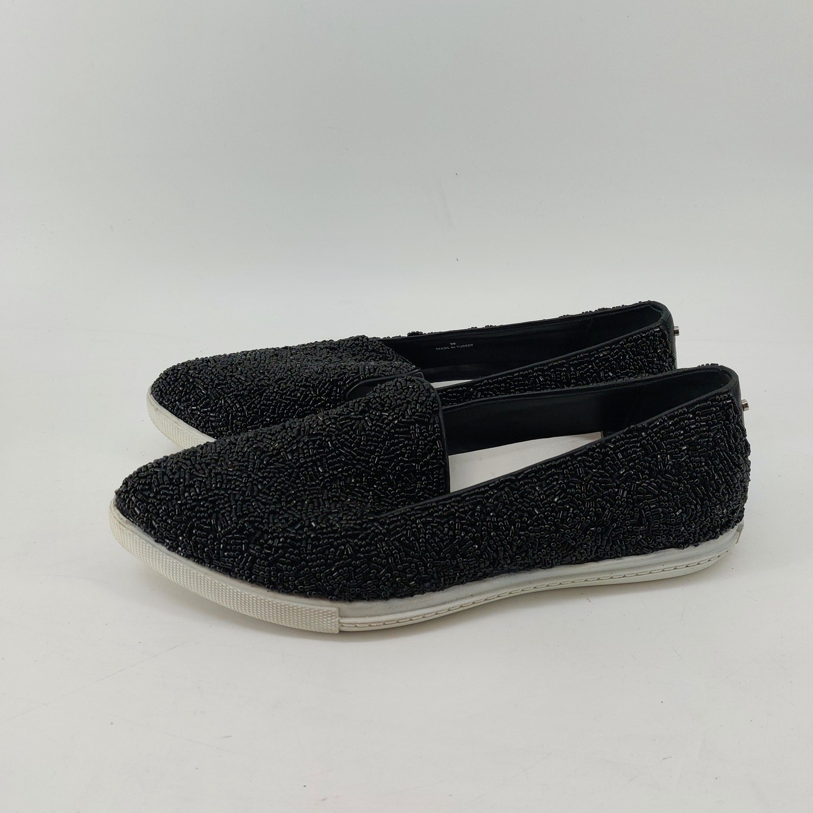 Alice + Olivia Womens Size 9 Beaded EURO 39 Sneaker Shoe Black Leather