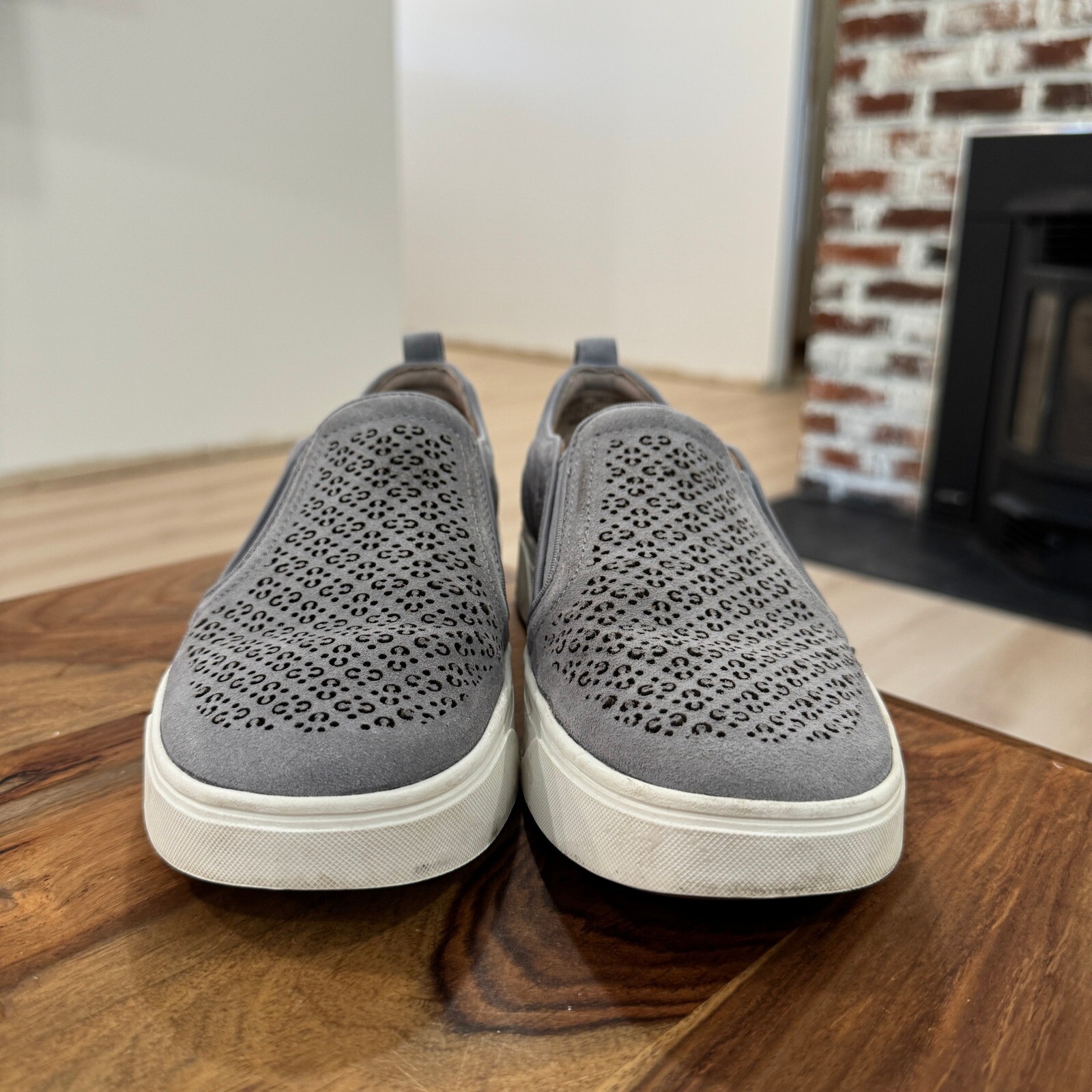 Vionic Kimmie Slip On Sneakers Perforated Comfort Shoes Slate Grey 7.5 Boho