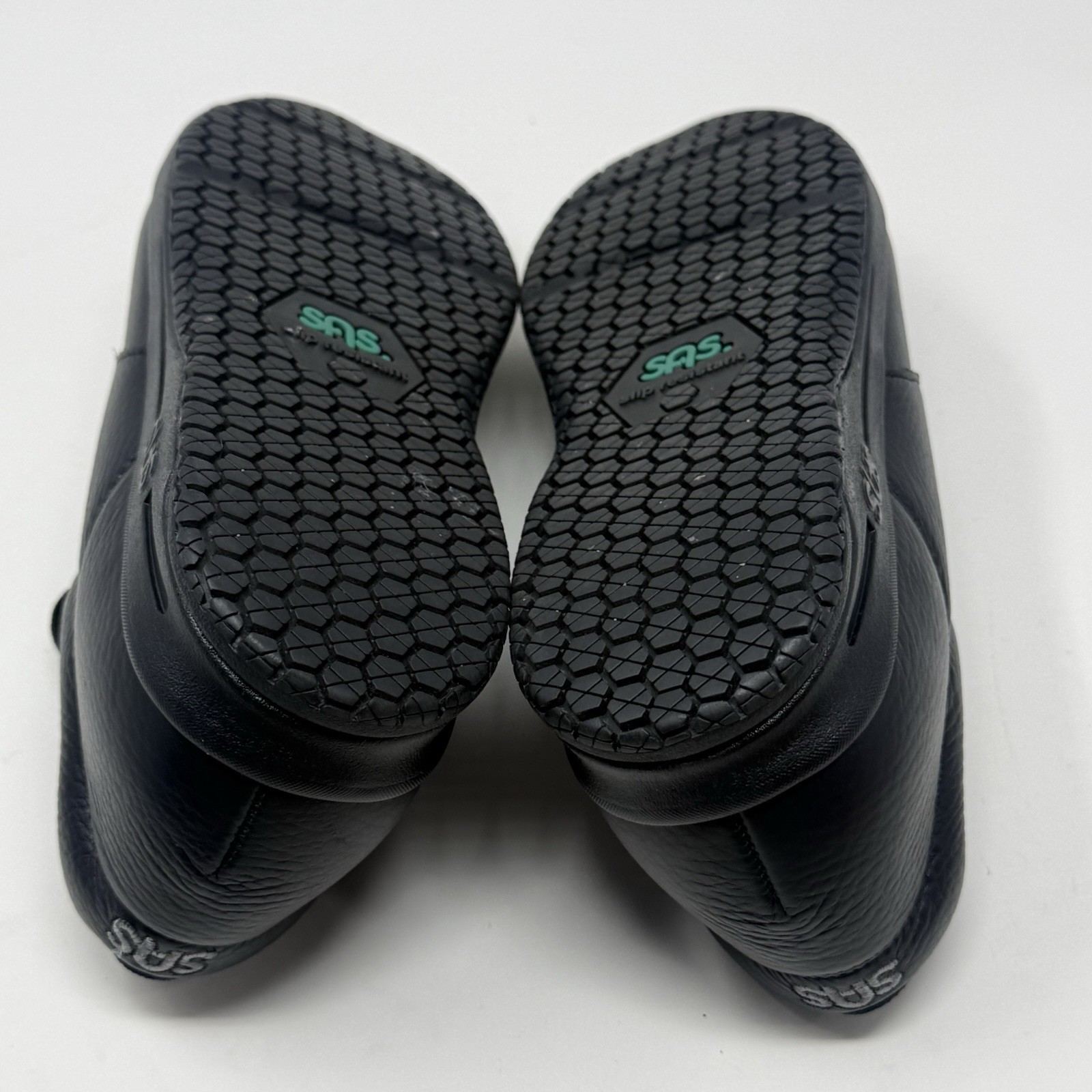 SAS Liberty Shoes Womens 9.5 M Black Leather Slip Resistant Comfort Work Sneaker