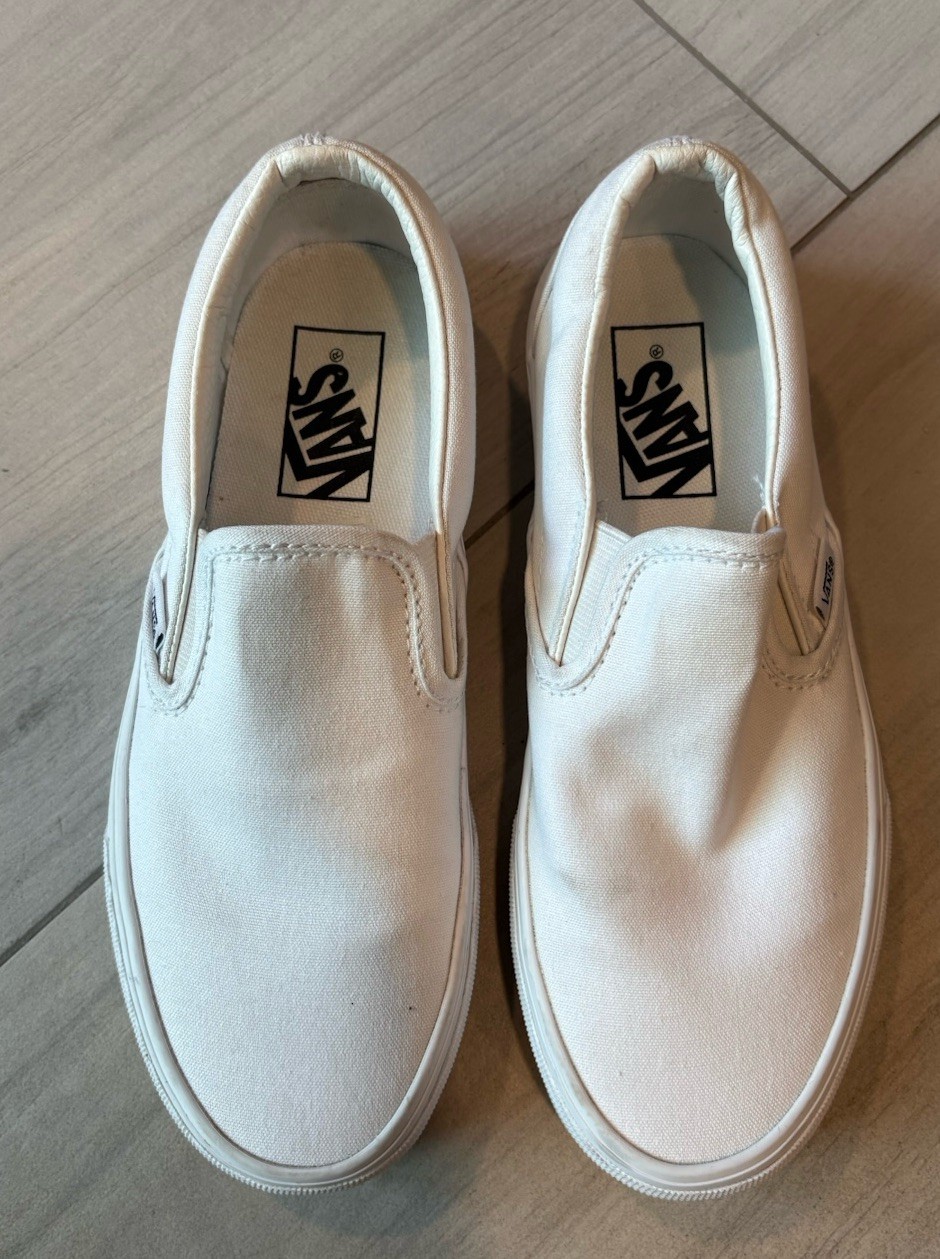 Vans Off The Wall Classic Slip On Sneakers White Low Top Unisex M/5 W/6.5