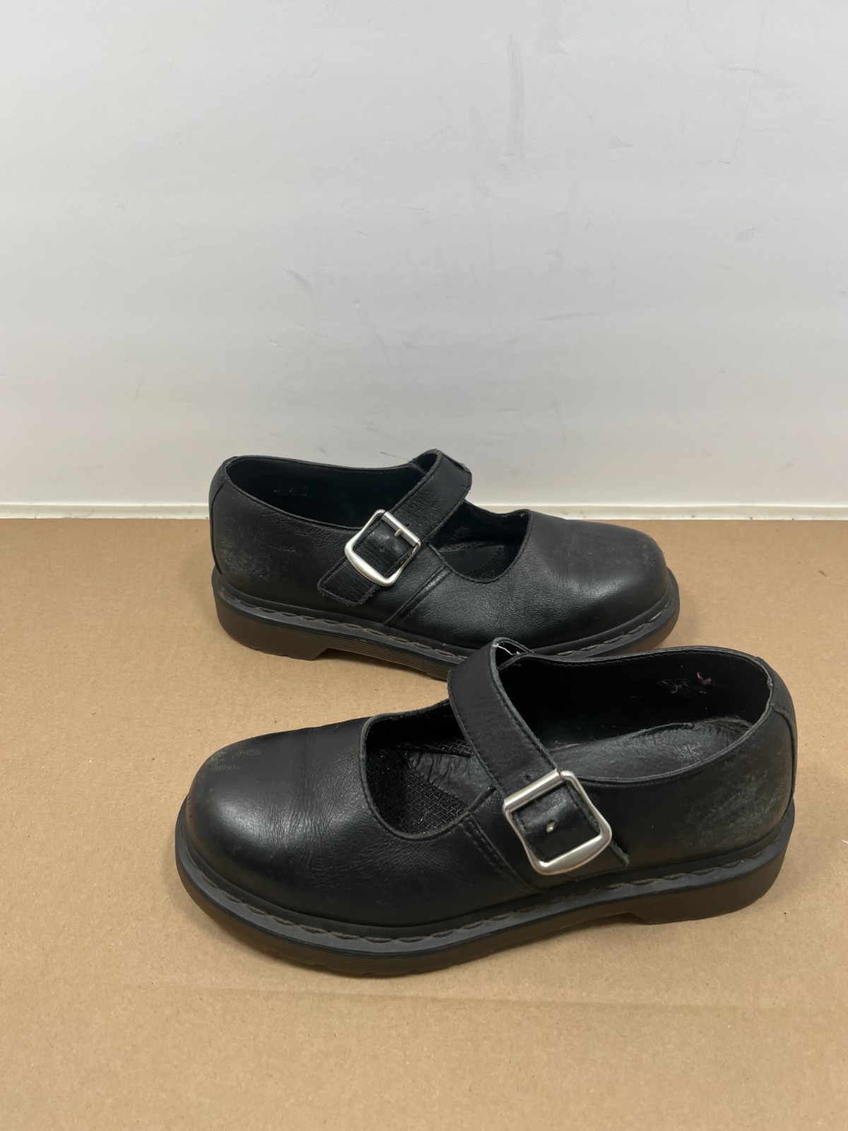 Dr. Martens Polley Mary Jane Shoes Black Buckle Adjustable Comfort Womens Sz 7