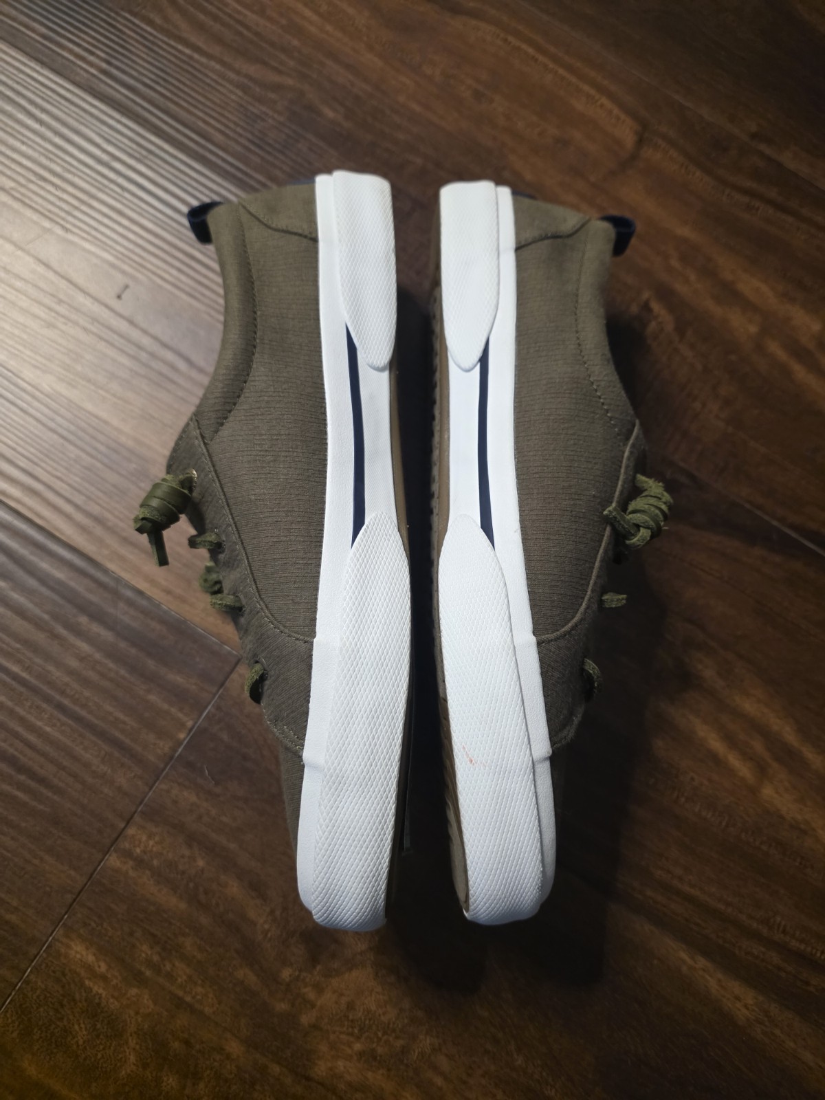 Sperry Top Sider Boat Shoes Womens 10 Crest Army Green Canvas Casual STS85742