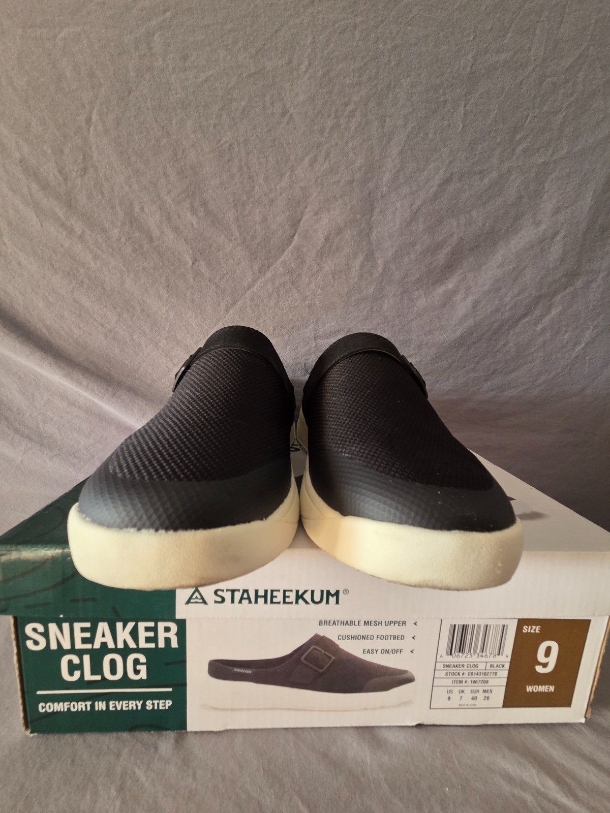 STAHEEKUM Women’s Comfort Sneaker Clog Sie 9 Black with box Slip On Cushioned