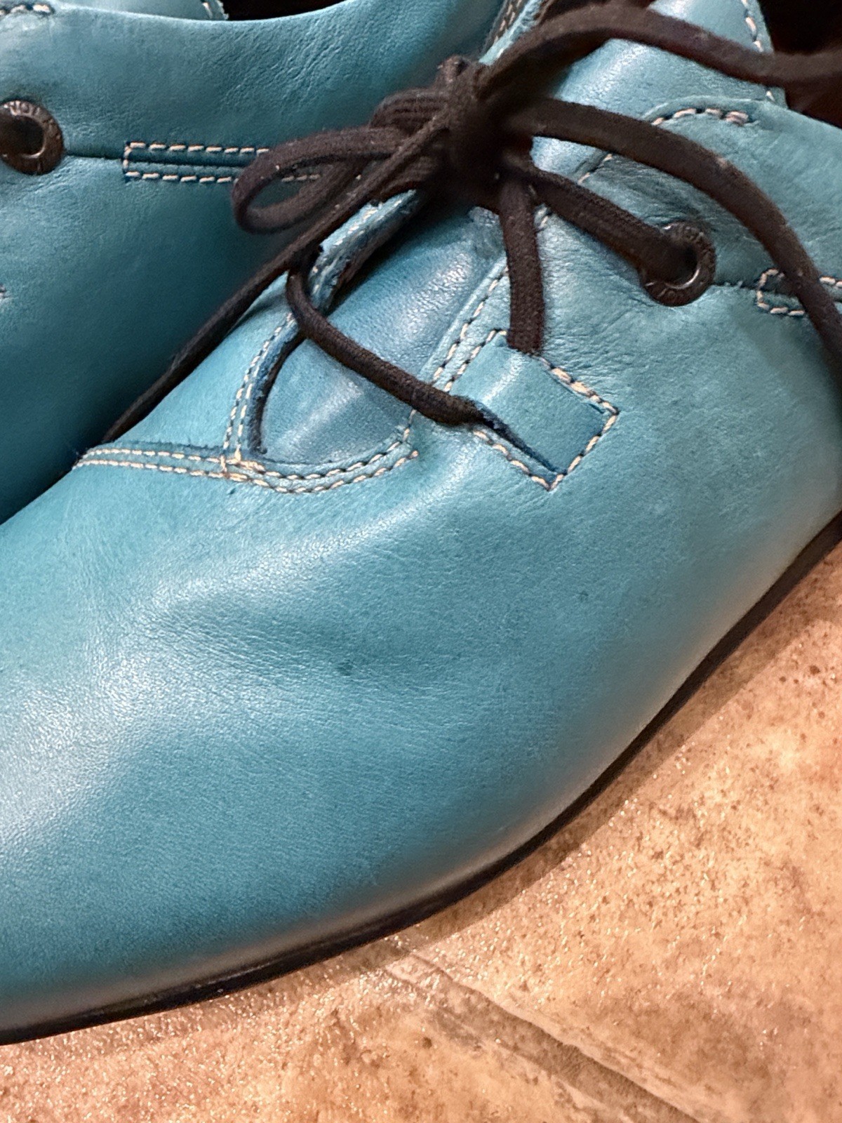 Wolky Rosa Leather Shoes Comfort Oxfords Peacock Teal blue Women Sz 42 11 EUC