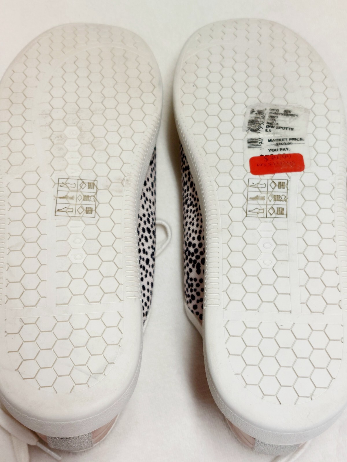 Dolce Vita Neza Lace Up Sneaker Black White Spotted Canvas Size 8.5
