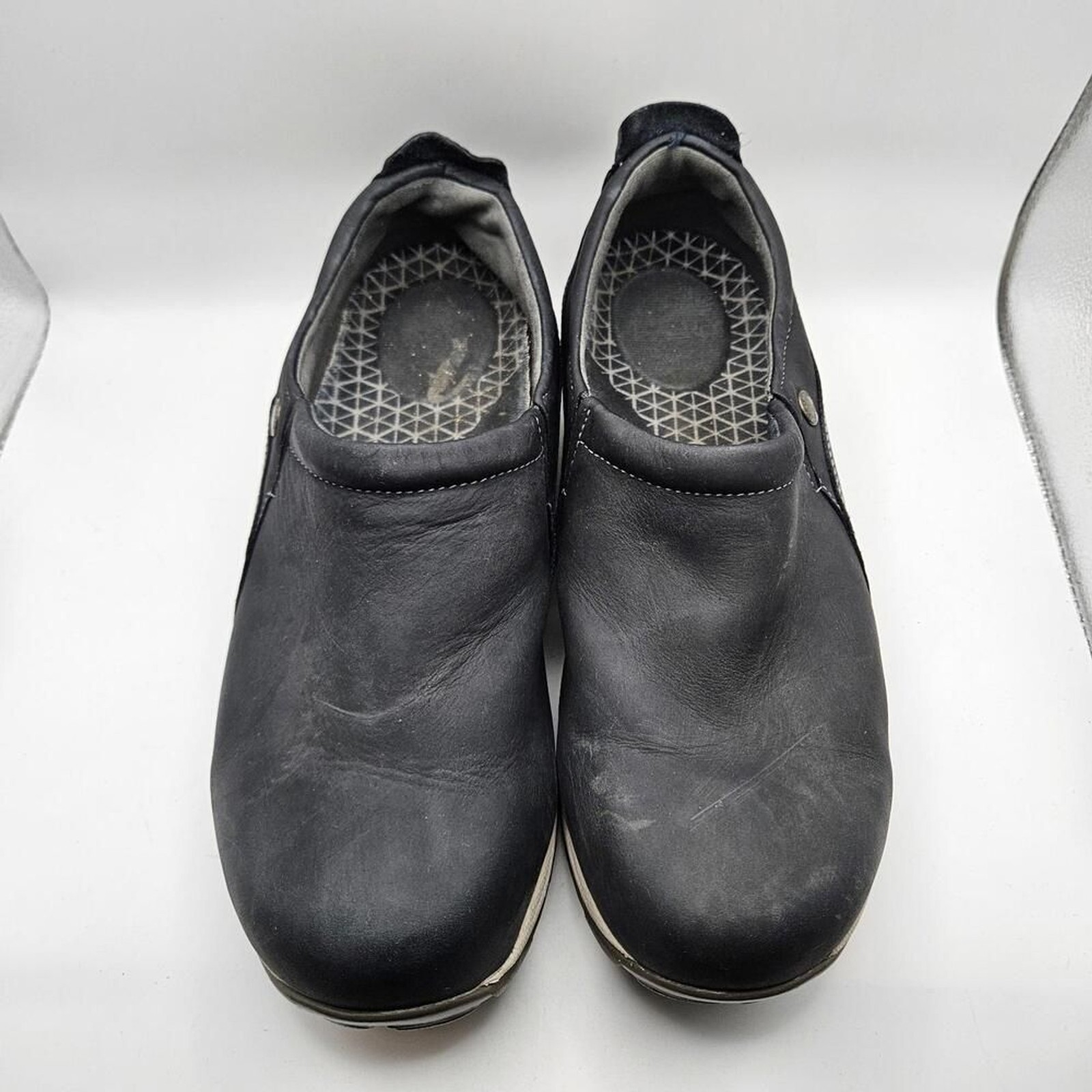 Dansko Patti Womens Black Charcoal Leather Waterproof Clogs Comfort Size US 9.5