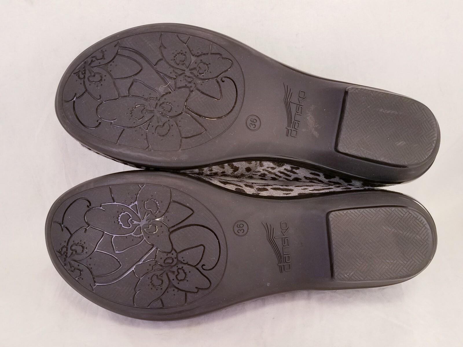 DANSKO PONY HAIR LEOPARD GRAY BLACK LOAFERS SHOES SIZE 36/6